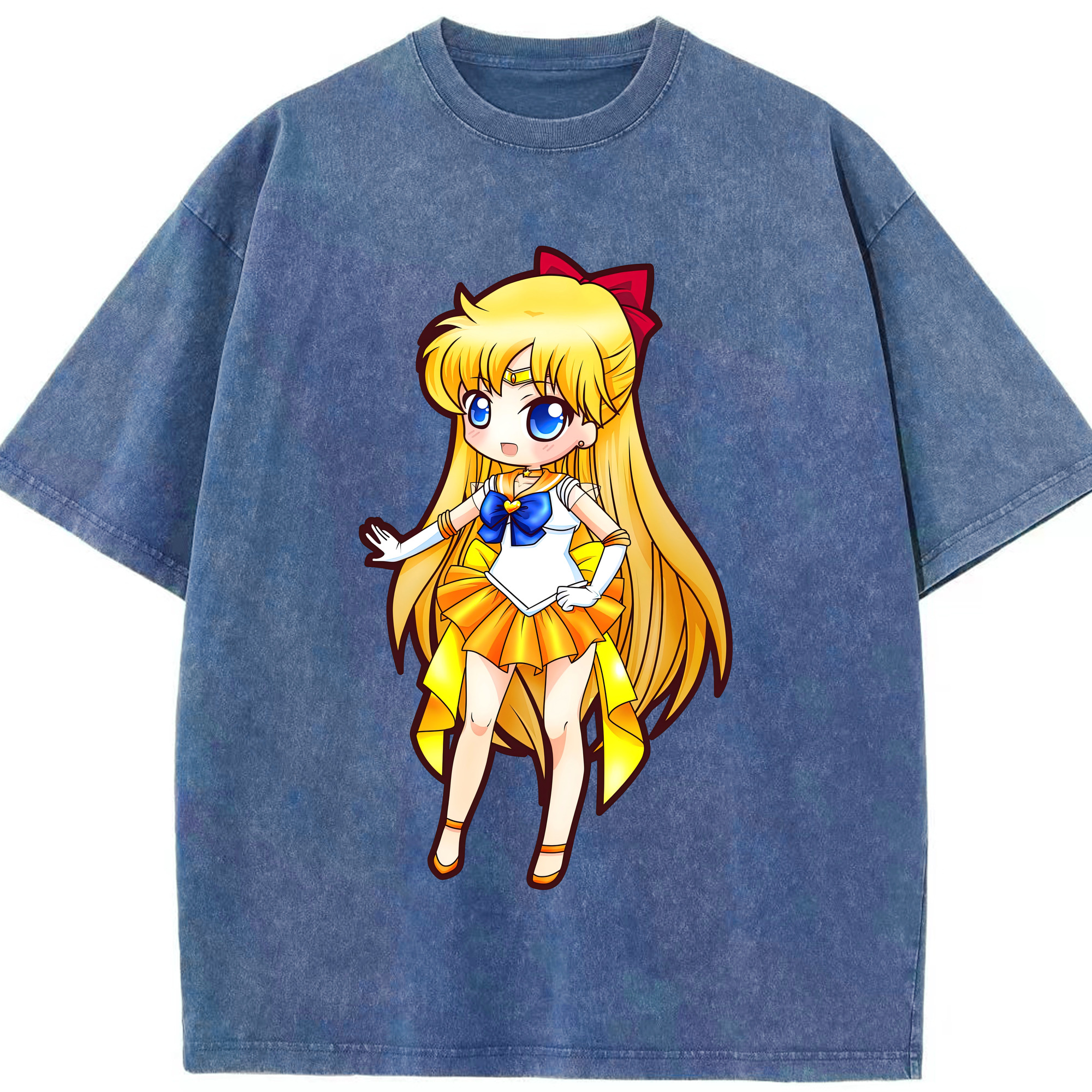 （画像用） 美少女戦士セーラームーン 愛野 美奈子 あいの みなこ Sailor Moon Aino Minako 綿100% ヴィンテージ風 半袖Tシャツ（フロントプリント）