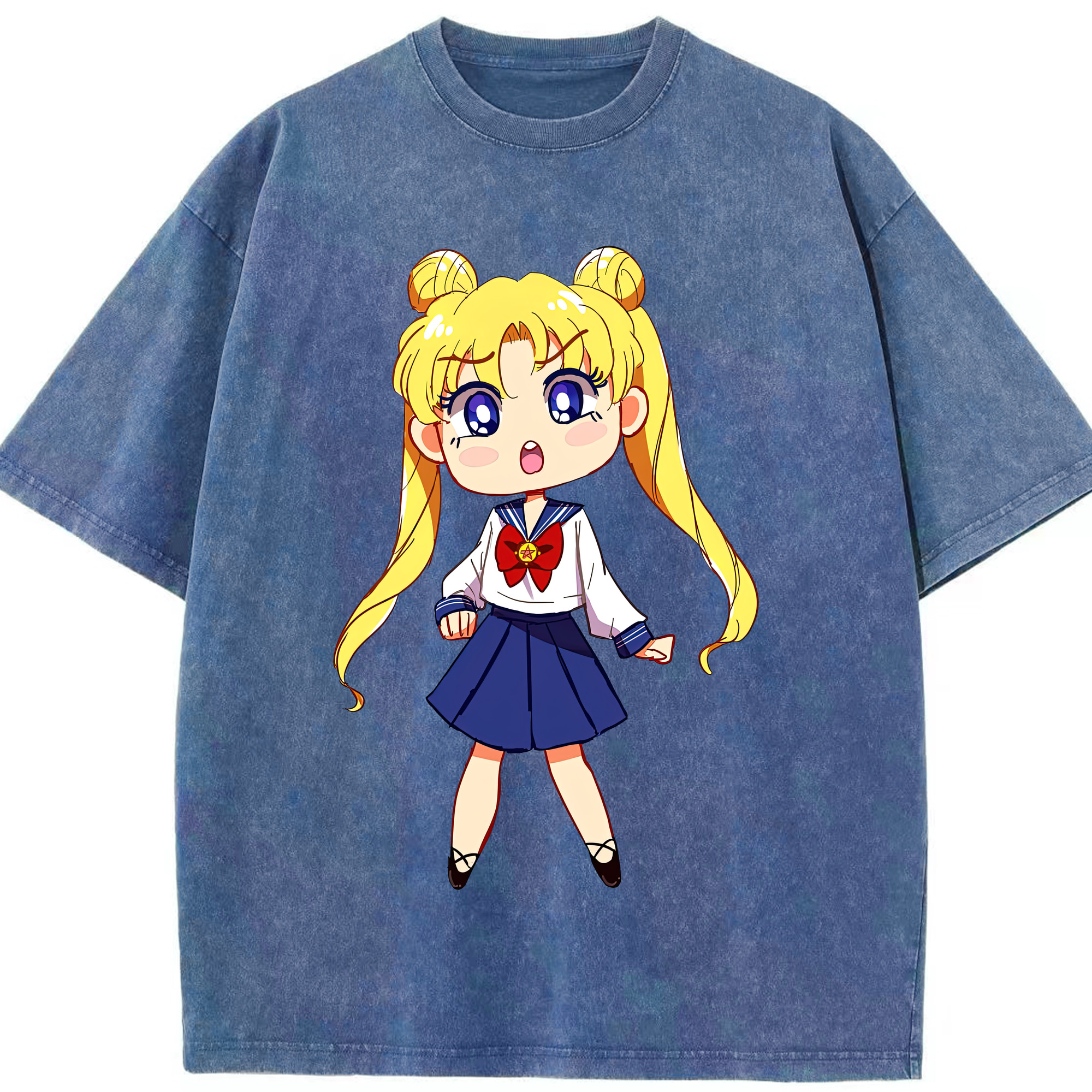 （画像用） 美少女戦士セーラームーン 愛野 美奈子 あいの みなこ Sailor Moon Aino Minako 綿100% ヴィンテージ風 半袖Tシャツ（フロントプリント）