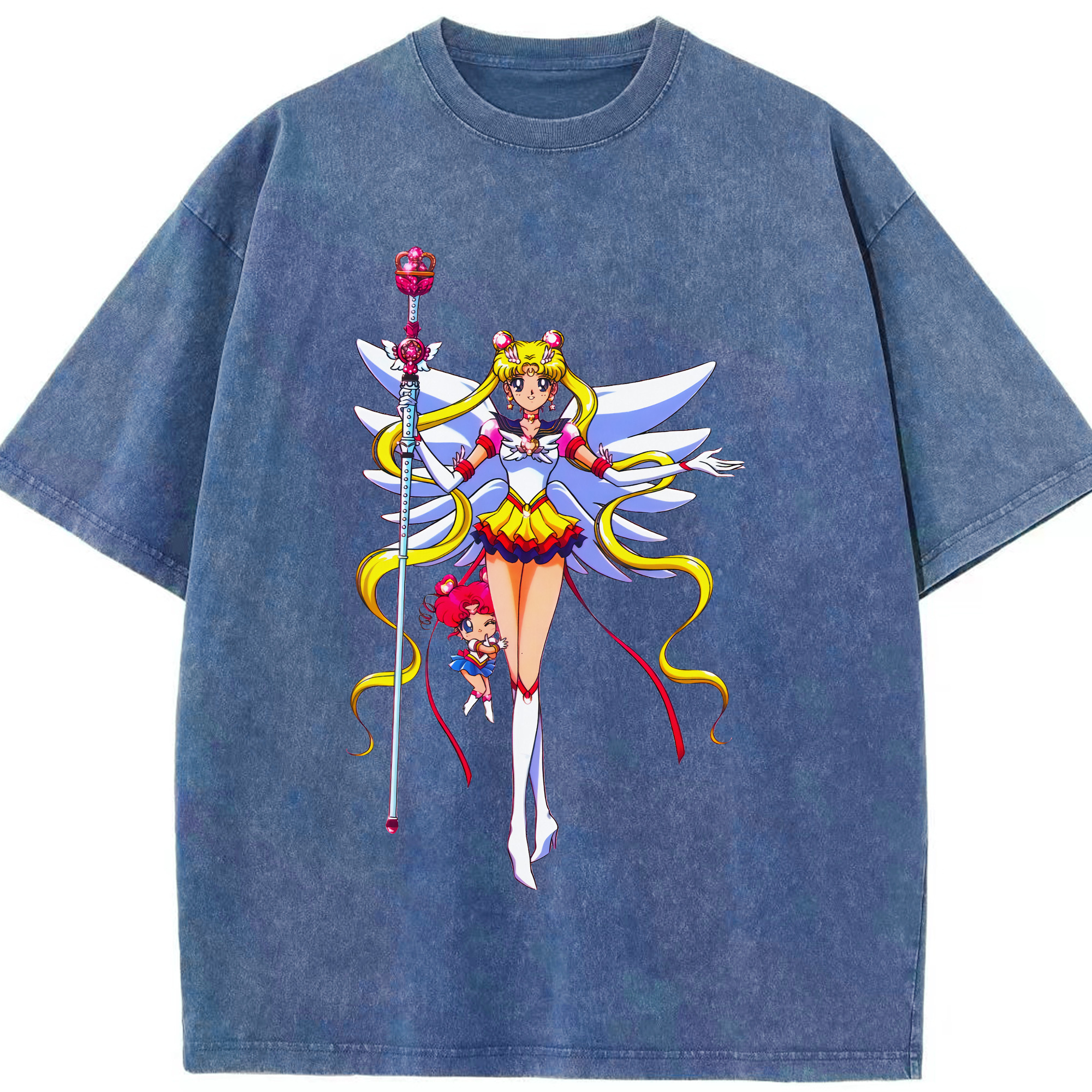 （画像用） 美少女戦士セーラームーン 月野 うさぎ つきの うさぎ Sailor Moon Tsukino Usagi 綿100% ヴィンテージ風 半袖Tシャツ（フロントプリント）