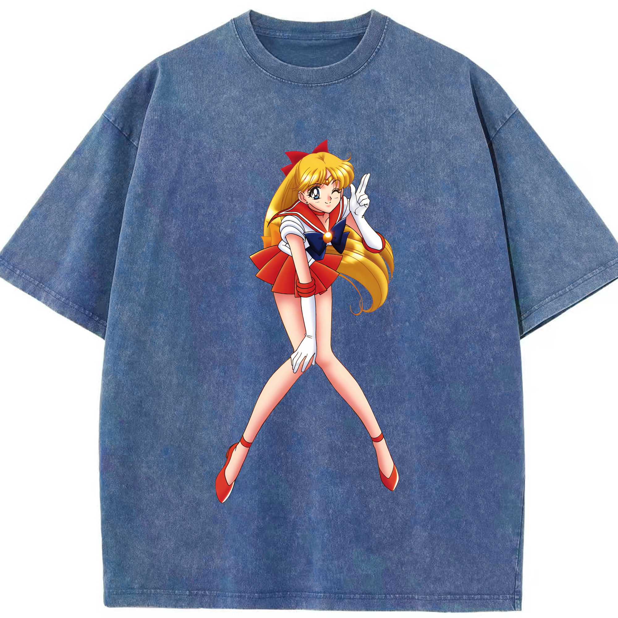 （画像用） 美少女戦士セーラームーン 愛野 美奈子 あいの みなこ Sailor Moon Aino Minako 綿100% ヴィンテージ風 半袖Tシャツ（フロントプリント）