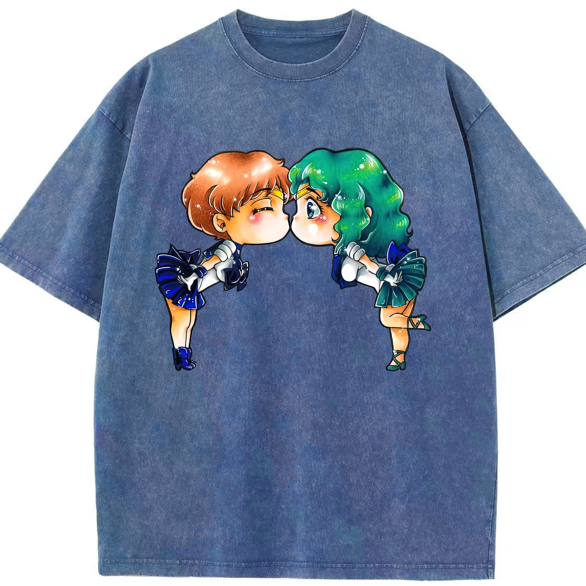 （画像用） 美少女戦士セーラームーン 天王はるか Sailor Moon Tenoh Haruka 綿100% ヴィンテージ風 半袖Tシャツ（フロントプリント）