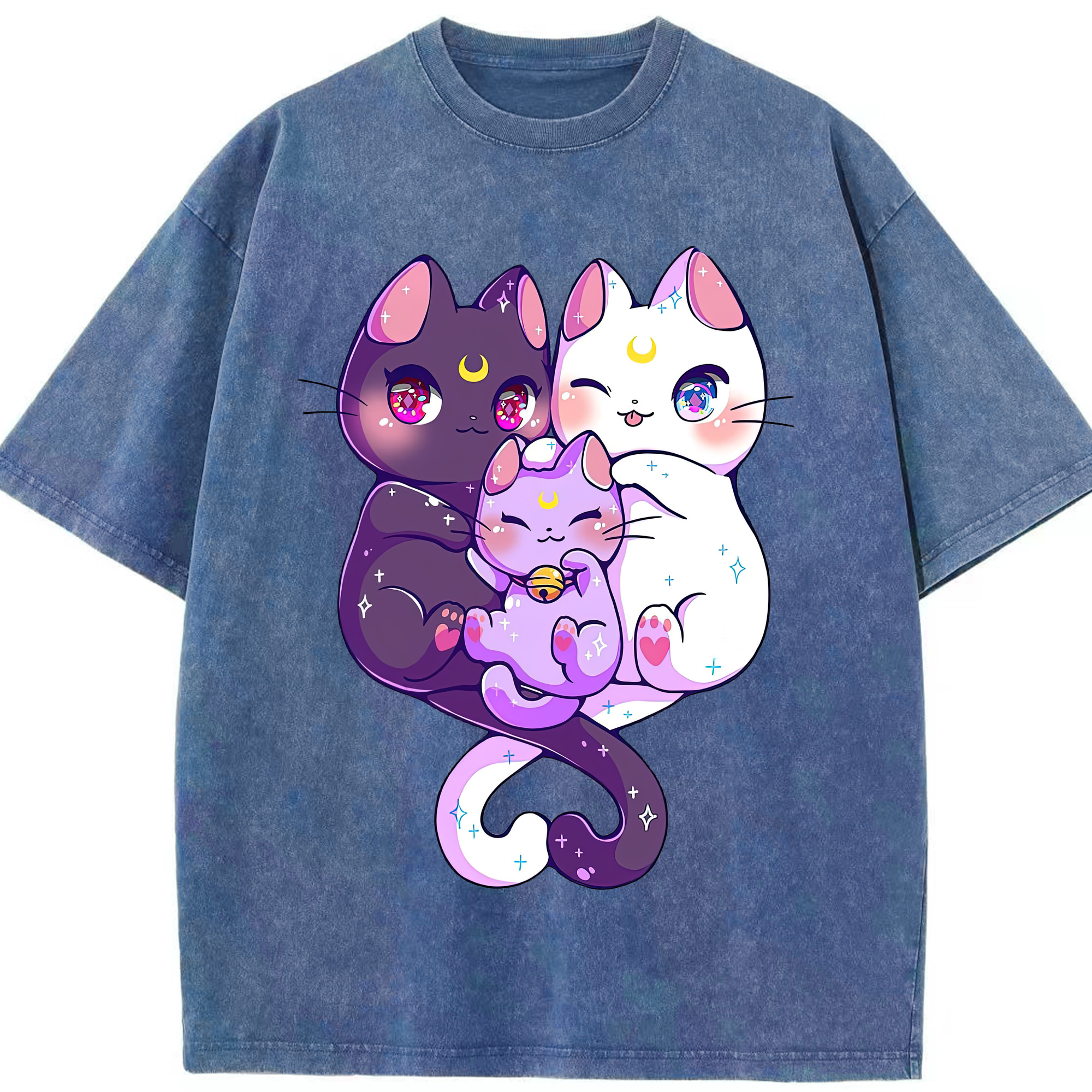 （画像用） 美少女戦士セーラームーン Sailor Moon 綿100% ヴィンテージ風 半袖Tシャツ（フロントプリント）
