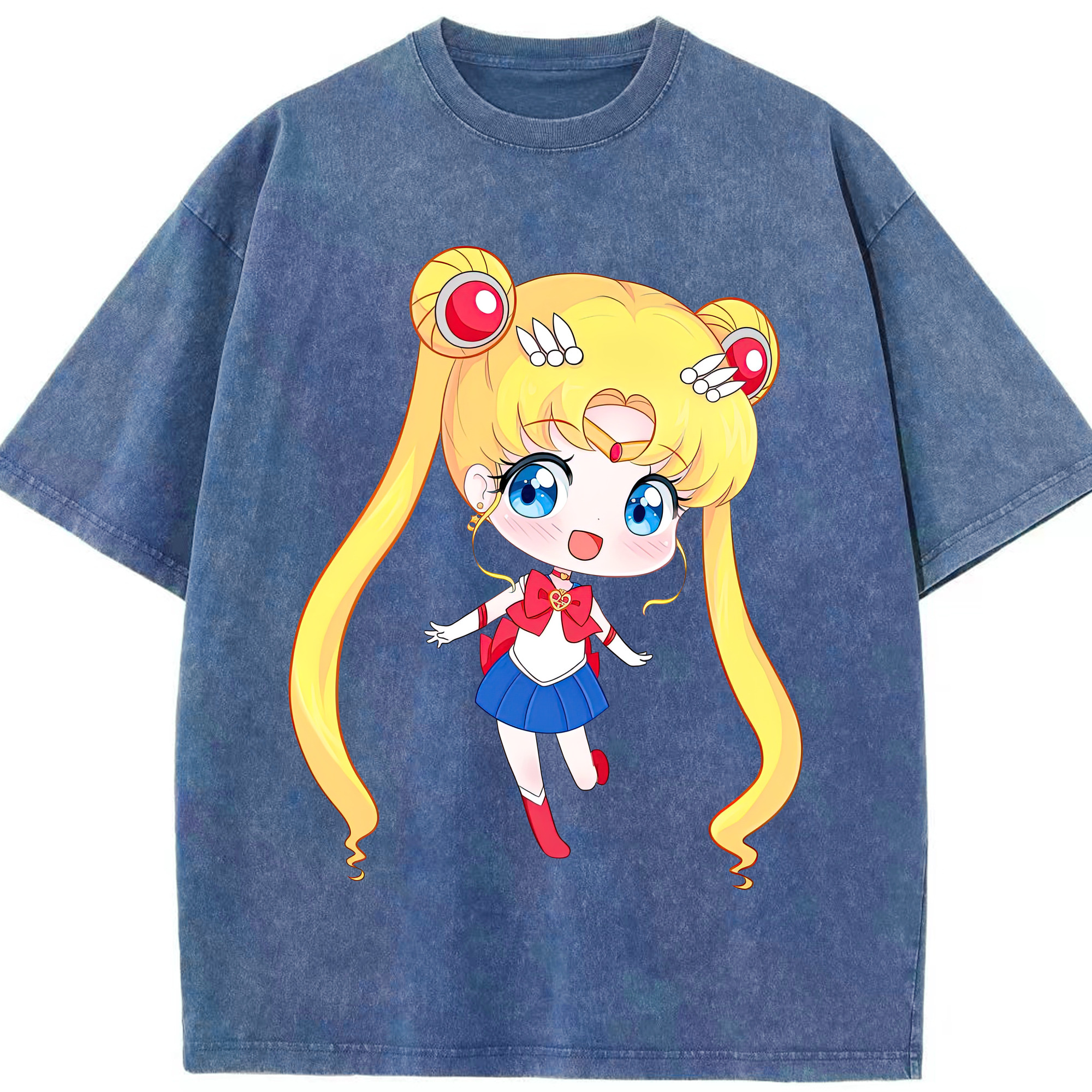 （画像用） 美少女戦士セーラームーン 月野 うさぎ つきの うさぎ Sailor Moon Tsukino Usagi 綿100% ヴィンテージ風 半袖Tシャツ（フロントプリント）
