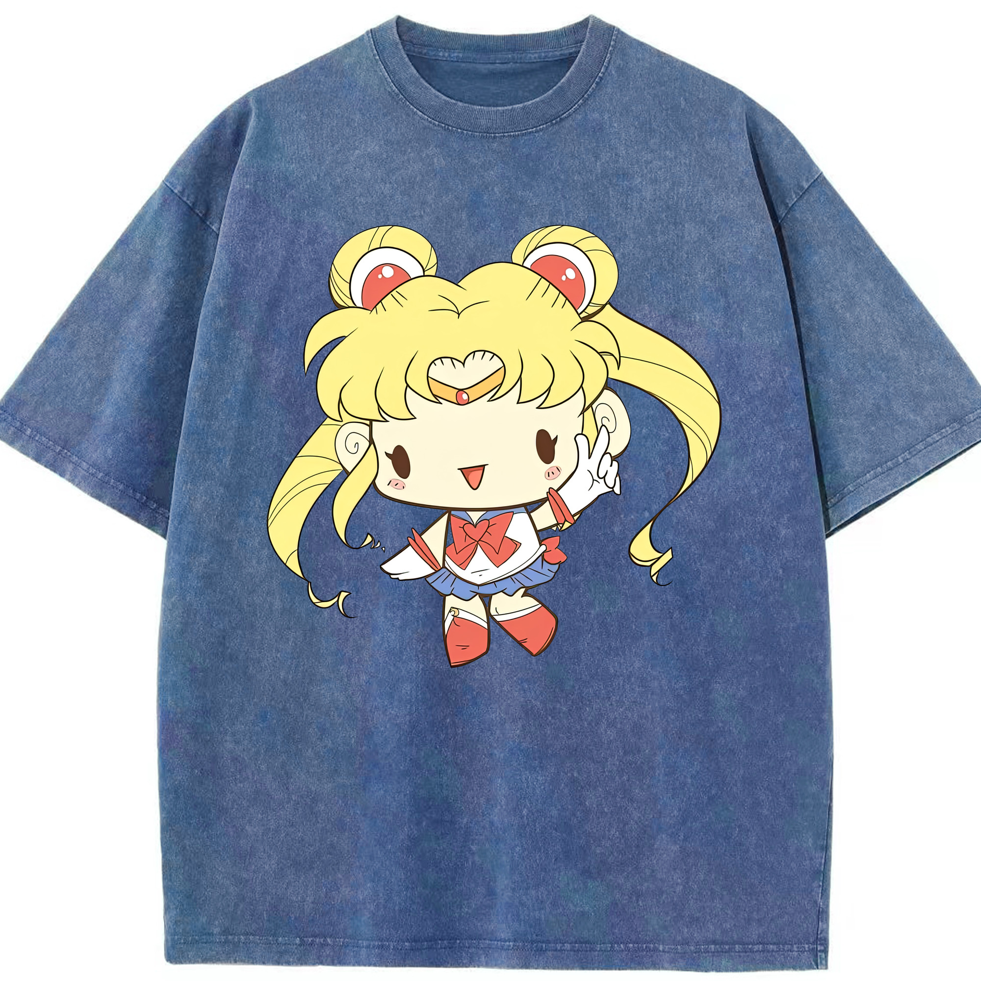 （画像用） 美少女戦士セーラームーン 月野 うさぎ つきの うさぎ Sailor Moon Tsukino Usagi 綿100% ヴィンテージ風 半袖Tシャツ（フロントプリント）