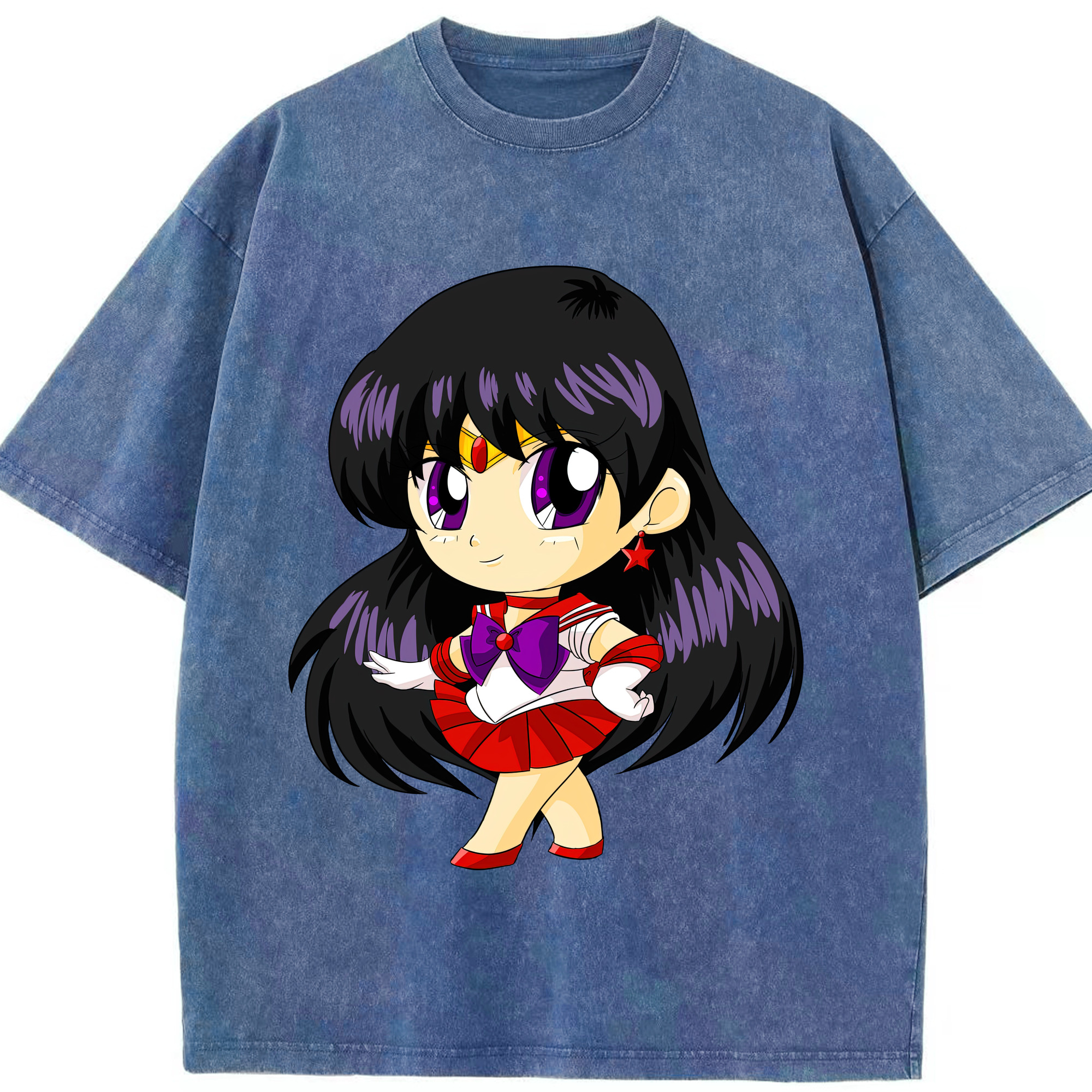 （画像用） 美少女戦士セーラームーン 火野レイ ひの レイ Sailor Moon Hino Rei （セーラーマーズ,Sailor Mars） 綿100% ヴィンテージ風 半袖Tシャツ（フロントプリント）