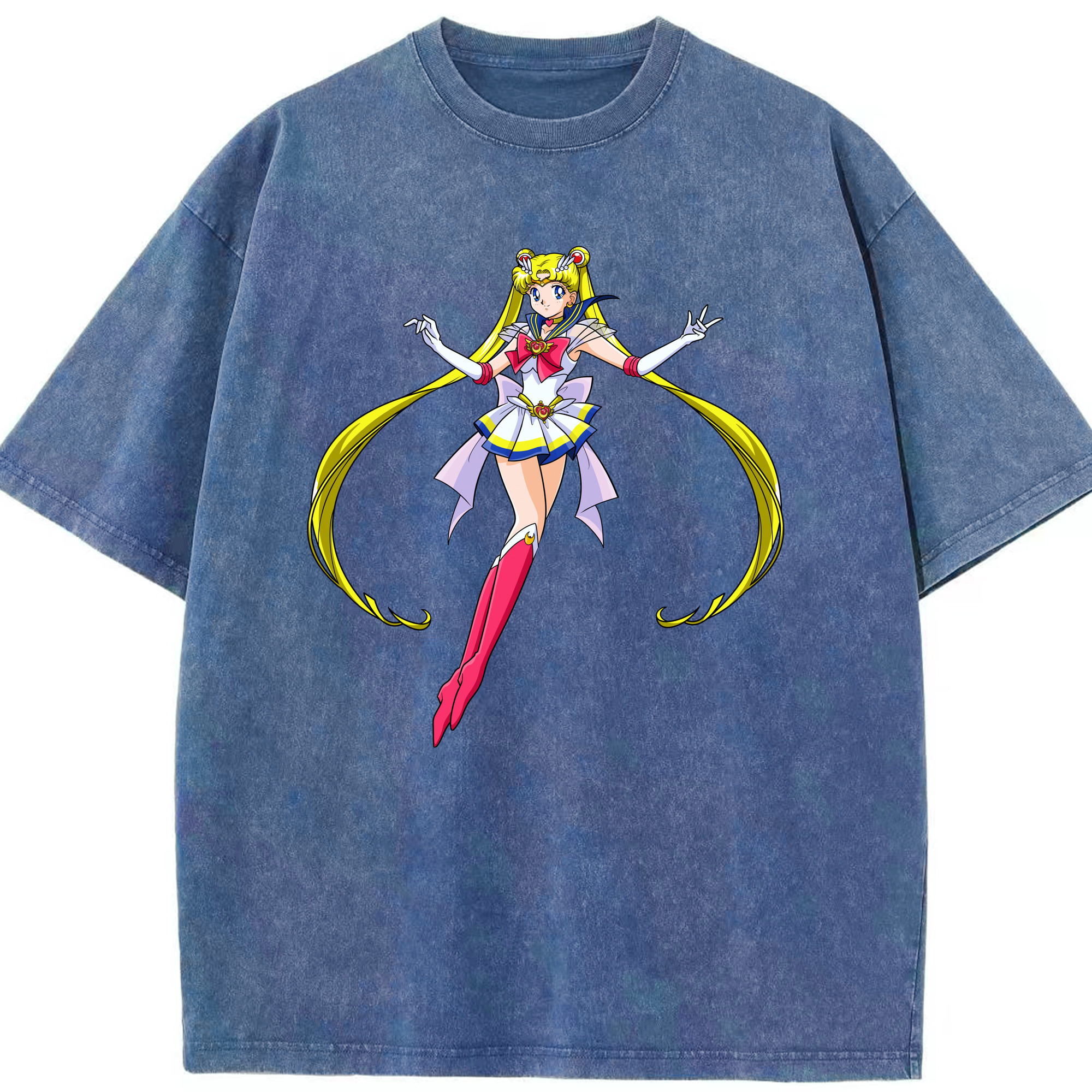 （画像用） 美少女戦士セーラームーン 月野 うさぎ つきの うさぎ Sailor Moon Tsukino Usagi 綿100% ヴィンテージ風 半袖Tシャツ（フロントプリント）