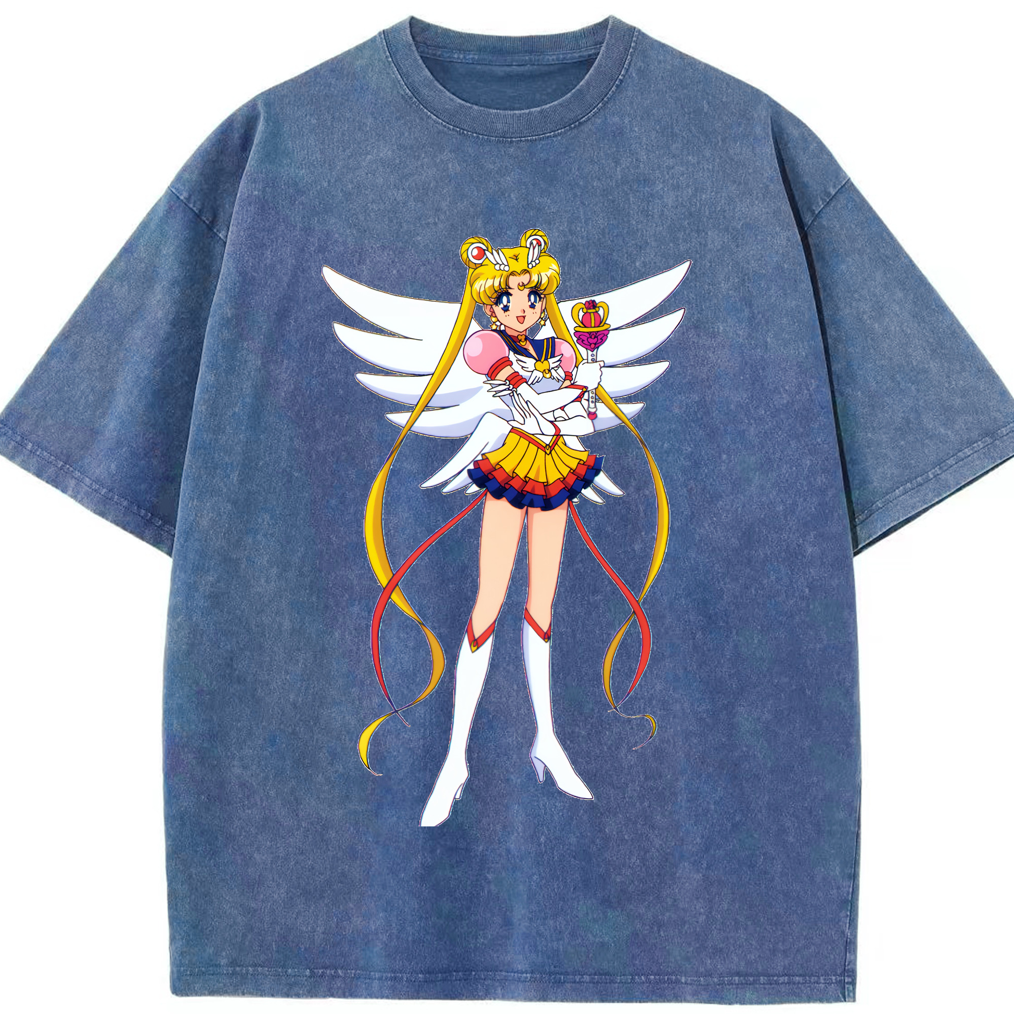 （画像用） 美少女戦士セーラームーン 月野 うさぎ つきの うさぎ Sailor Moon Tsukino Usagi 綿100% ヴィンテージ風 半袖Tシャツ（フロントプリント）