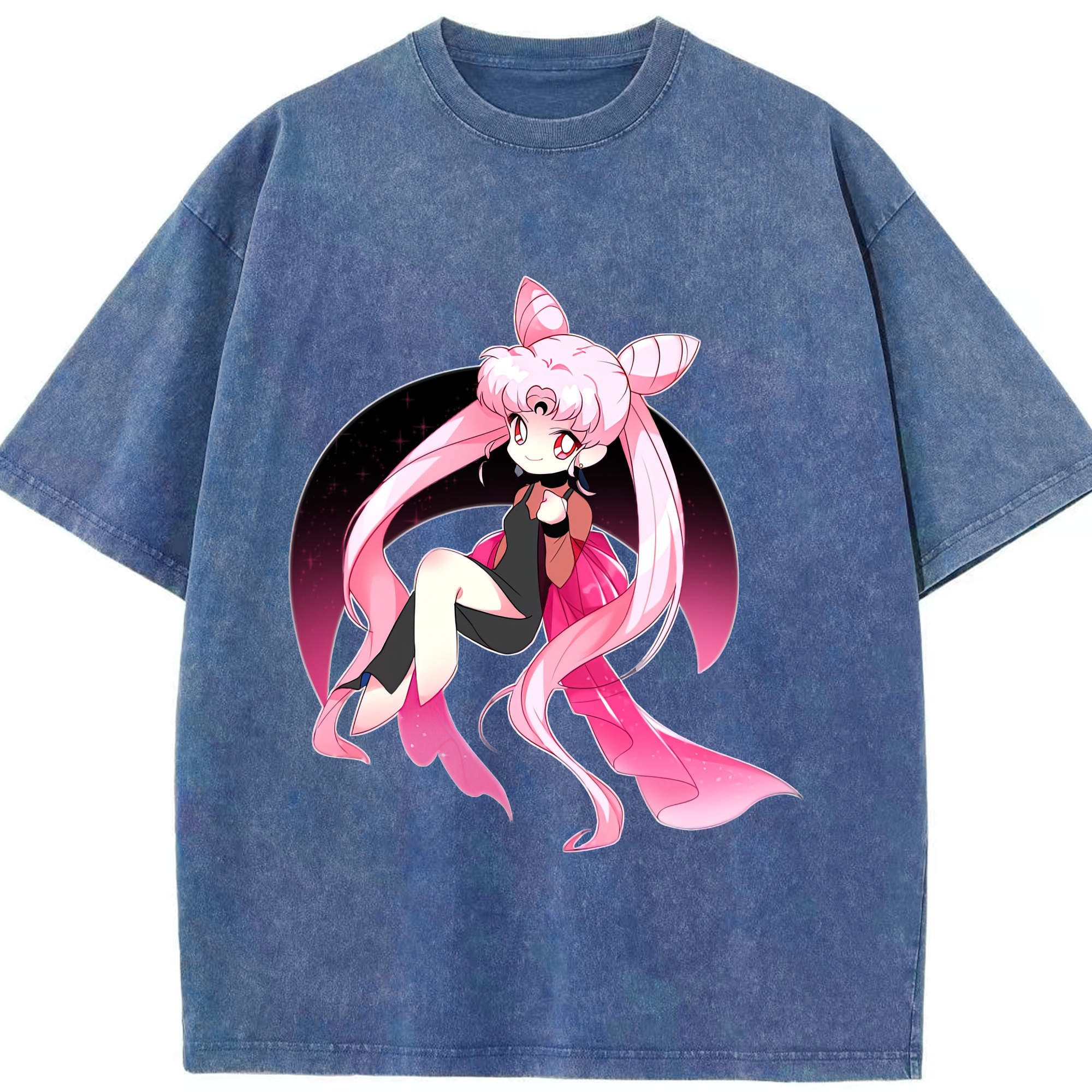 （画像用） 美少女戦士セーラームーン ちびうさ Sailor Moon Chibiusa Tsukino Usagi Small Lady Serenity 綿100% ヴィンテージ風 半袖Tシャツ（フロントプリント）