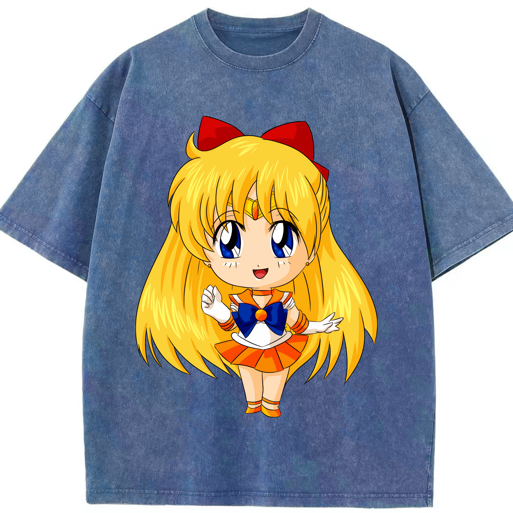 （画像用） 美少女戦士セーラームーン 愛野 美奈子 あいの みなこ Sailor Moon Aino Minako 綿100% ヴィンテージ風 半袖Tシャツ（フロントプリント）