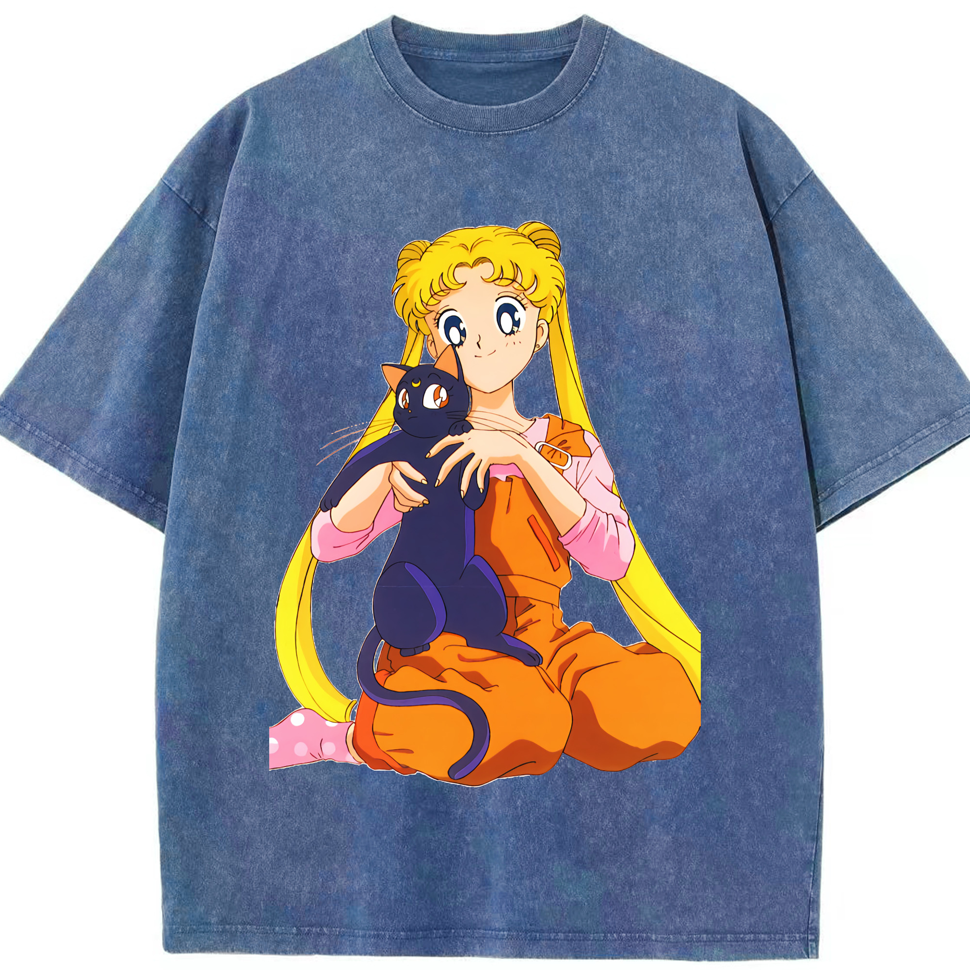 （画像用） 美少女戦士セーラームーン 愛野 美奈子 あいの みなこ Sailor Moon Aino Minako 綿100% ヴィンテージ風 半袖Tシャツ（フロントプリント）