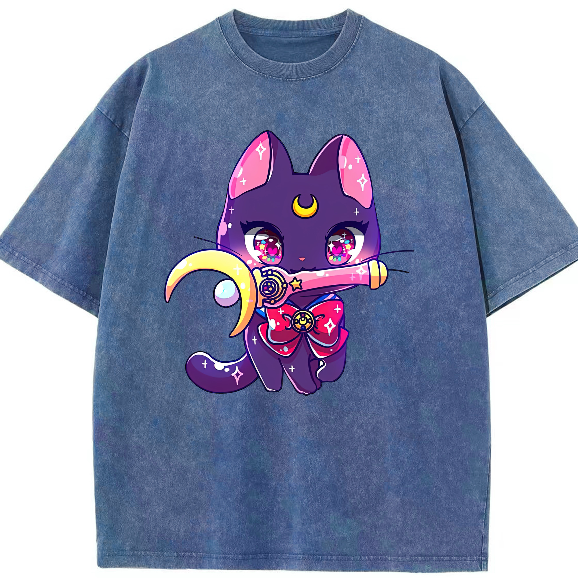 （画像用） 美少女戦士セーラームーン Sailor Moon 綿100% ヴィンテージ風 半袖Tシャツ（フロントプリント）