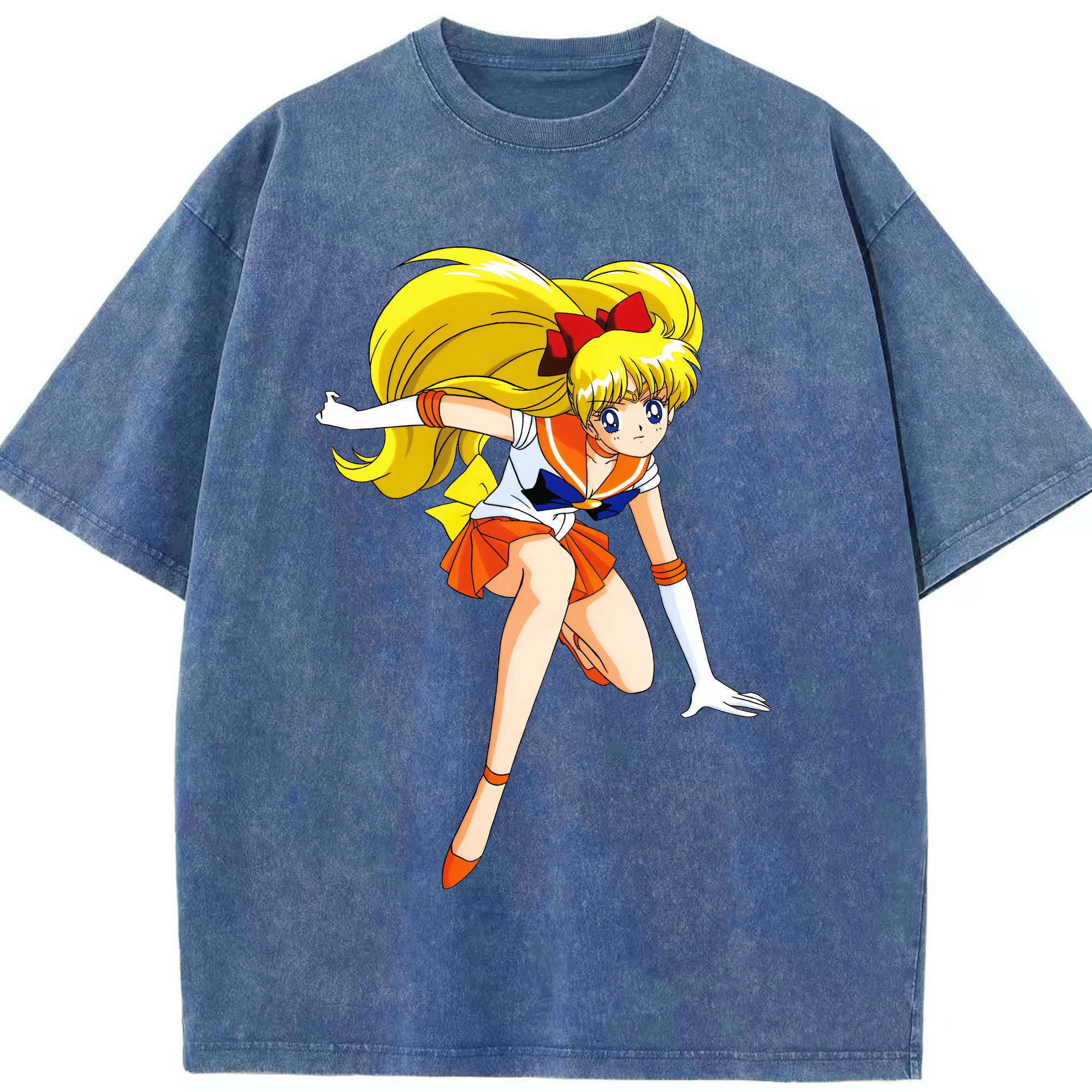 （画像用） 美少女戦士セーラームーン 愛野 美奈子 あいの みなこ Sailor Moon Aino Minako 綿100% ヴィンテージ風 半袖Tシャツ（フロントプリント）