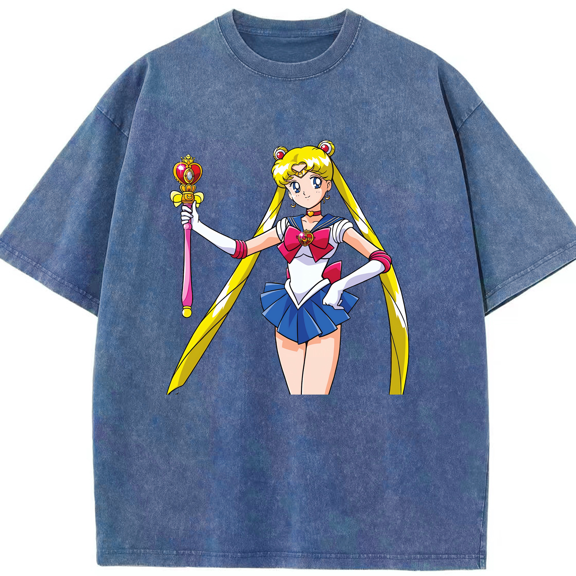 （画像用） 美少女戦士セーラームーン 月野 うさぎ つきの うさぎ Sailor Moon Tsukino Usagi 綿100% ヴィンテージ風 半袖Tシャツ（フロントプリント）