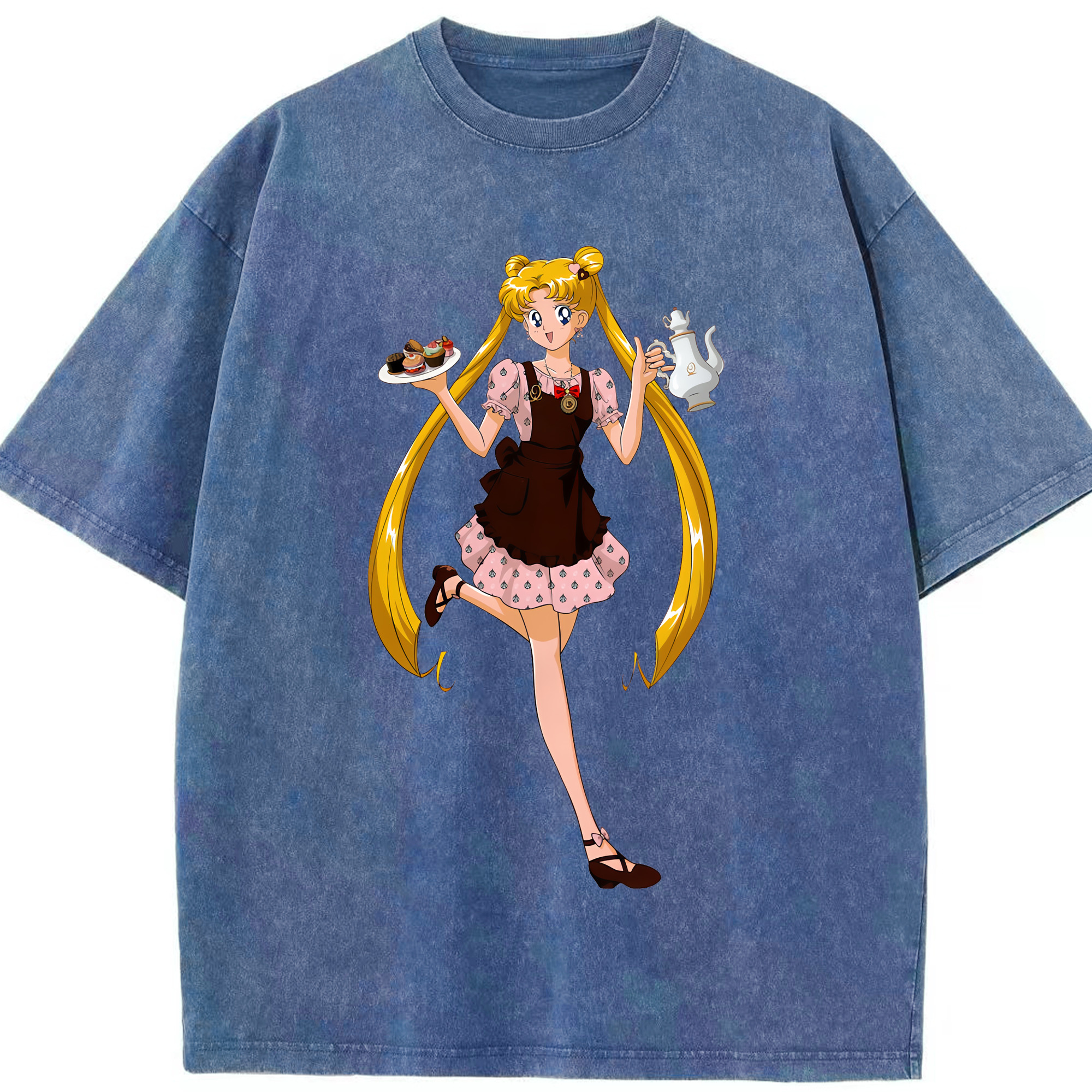（画像用） 美少女戦士セーラームーン 愛野 美奈子 あいの みなこ Sailor Moon Aino Minako 綿100% ヴィンテージ風 半袖Tシャツ（フロントプリント）