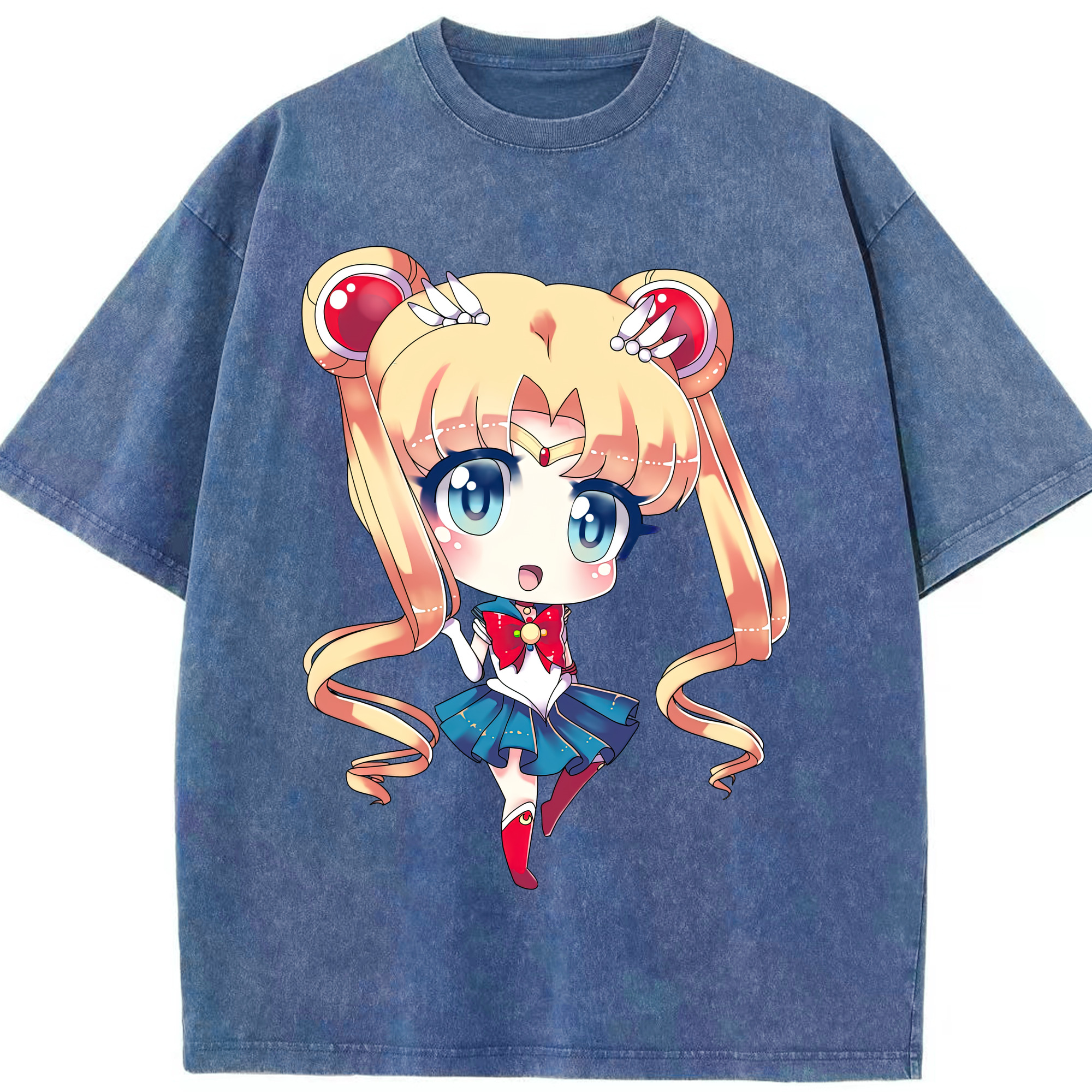 （画像用） 美少女戦士セーラームーン 月野 うさぎ つきの うさぎ Sailor Moon Tsukino Usagi 綿100% ヴィンテージ風 半袖Tシャツ（フロントプリント）
