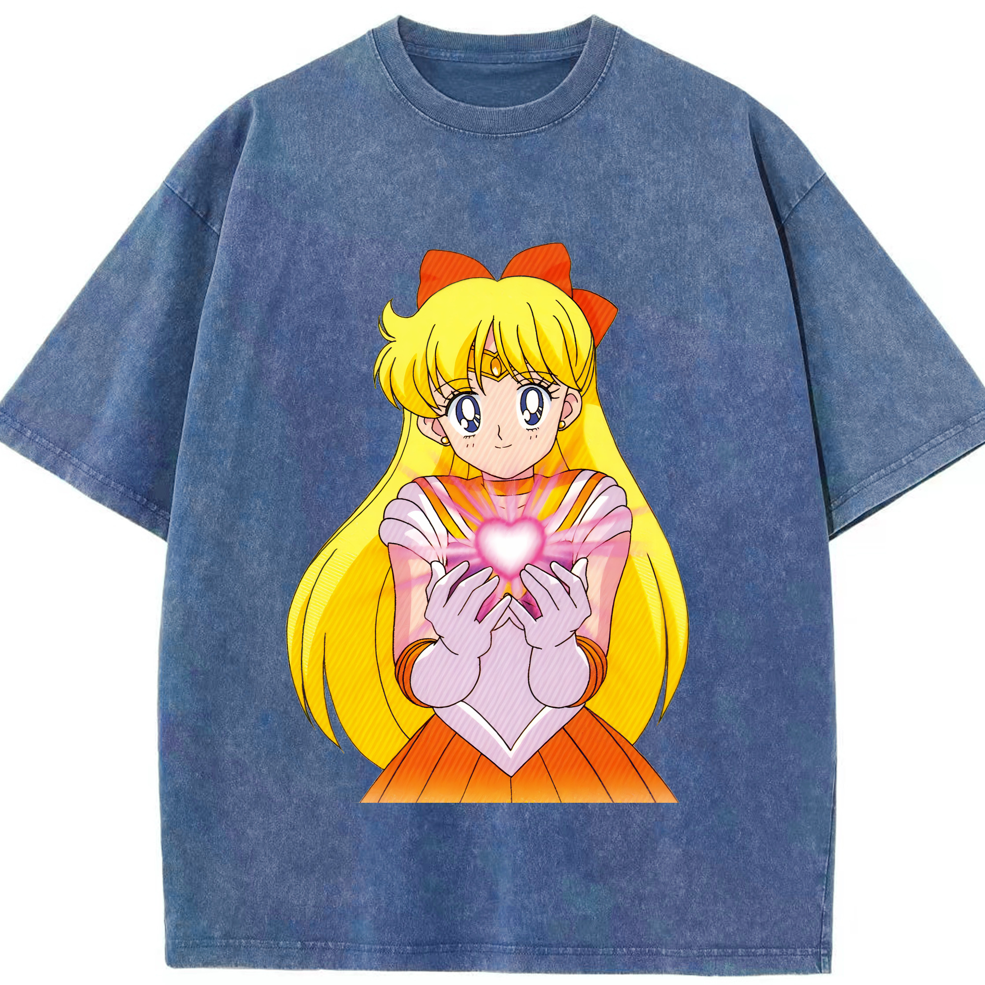 （画像用） 美少女戦士セーラームーン 愛野 美奈子 あいの みなこ Sailor Moon Aino Minako 綿100% ヴィンテージ風 半袖Tシャツ（フロントプリント）