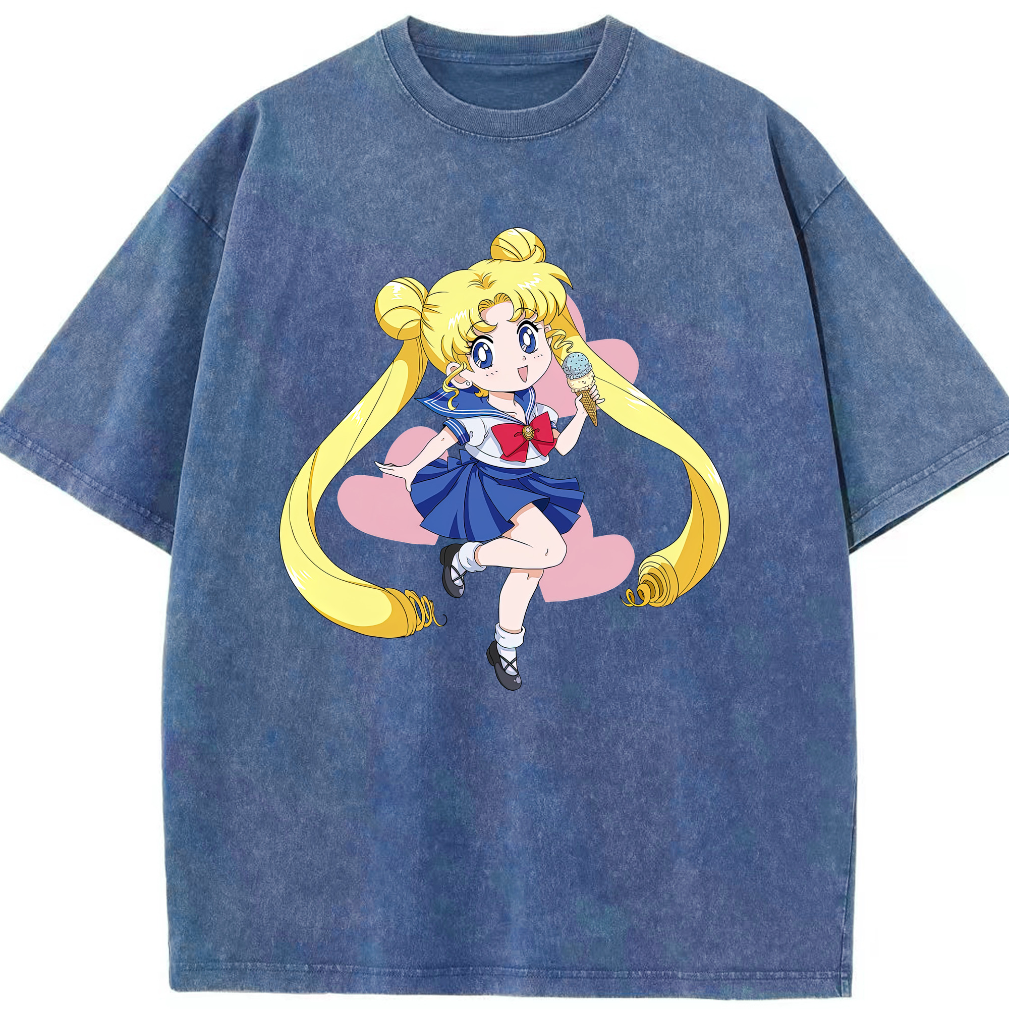 （画像用） 美少女戦士セーラームーン 愛野 美奈子 あいの みなこ Sailor Moon Aino Minako 綿100% ヴィンテージ風 半袖Tシャツ（フロントプリント）