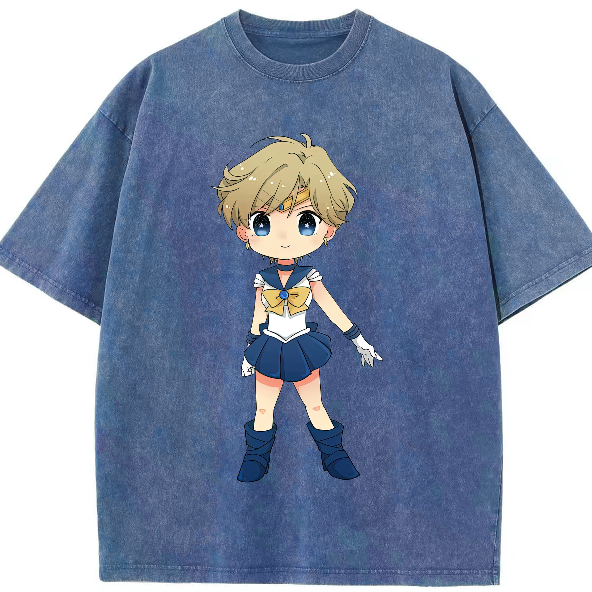 （画像用） 美少女戦士セーラームーン 天王はるか Sailor Moon Tenoh Haruka 綿100% ヴィンテージ風 半袖Tシャツ（フロントプリント）