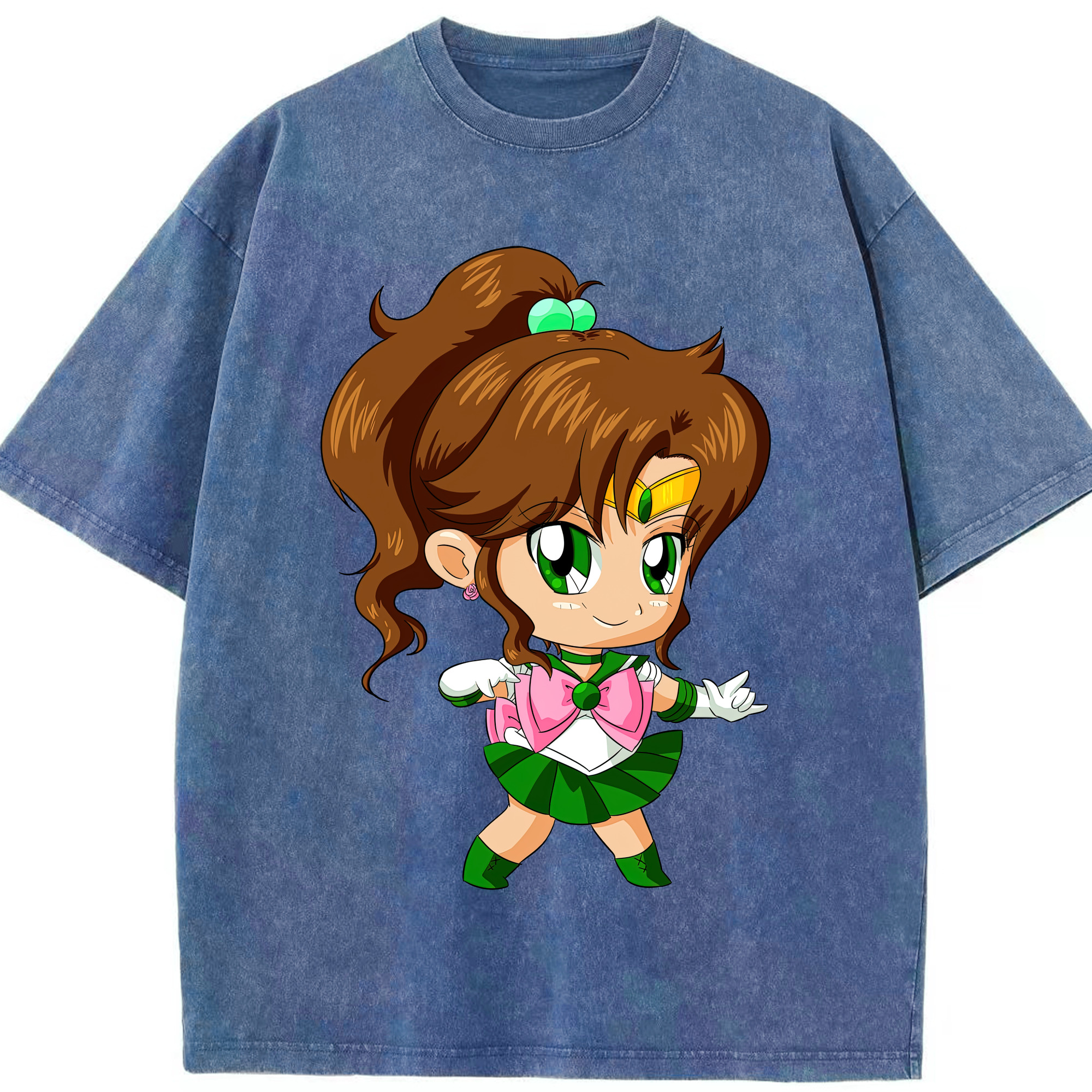 （画像用） 美少女戦士セーラームーン 木野 まこと きの まこと Sailor Moon Kino Makoto （セーラージュピター；Sailor Jupiter） 綿100% ヴィンテージ風 半袖Tシャツ（フロントプリント）
