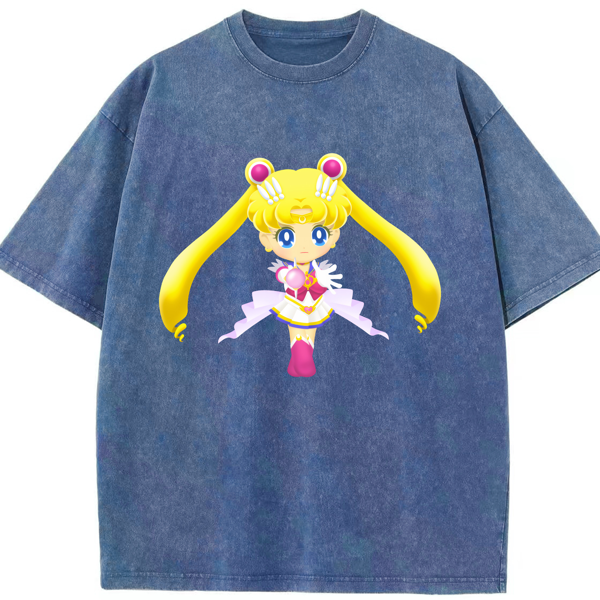 （画像用） 美少女戦士セーラームーン 月野 うさぎ つきの うさぎ Sailor Moon Tsukino Usagi 綿100% ヴィンテージ風 半袖Tシャツ（フロントプリント）