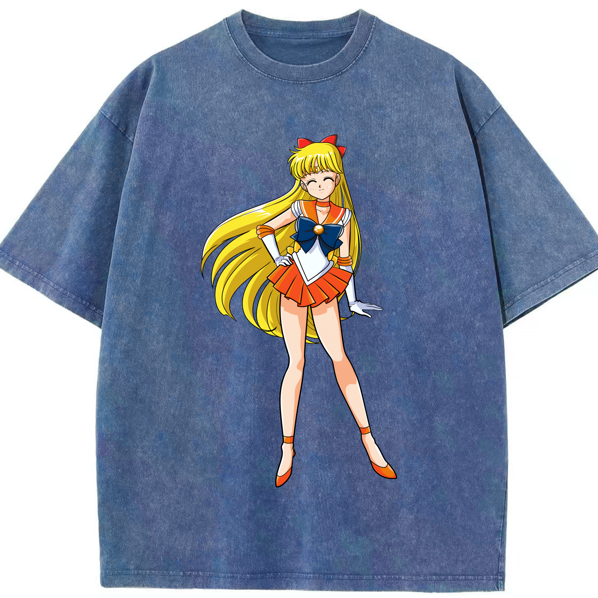 （画像用） 美少女戦士セーラームーン 愛野 美奈子 あいの みなこ Sailor Moon Aino Minako 綿100% ヴィンテージ風 半袖Tシャツ（フロントプリント）