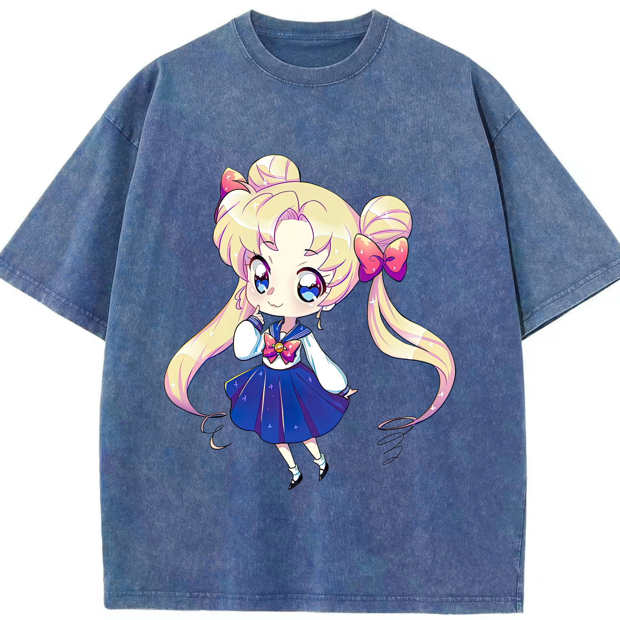 （画像用） 美少女戦士セーラームーン 月野 うさぎ つきの うさぎ Sailor Moon Tsukino Usagi 綿100% ヴィンテージ風 半袖Tシャツ（フロントプリント）