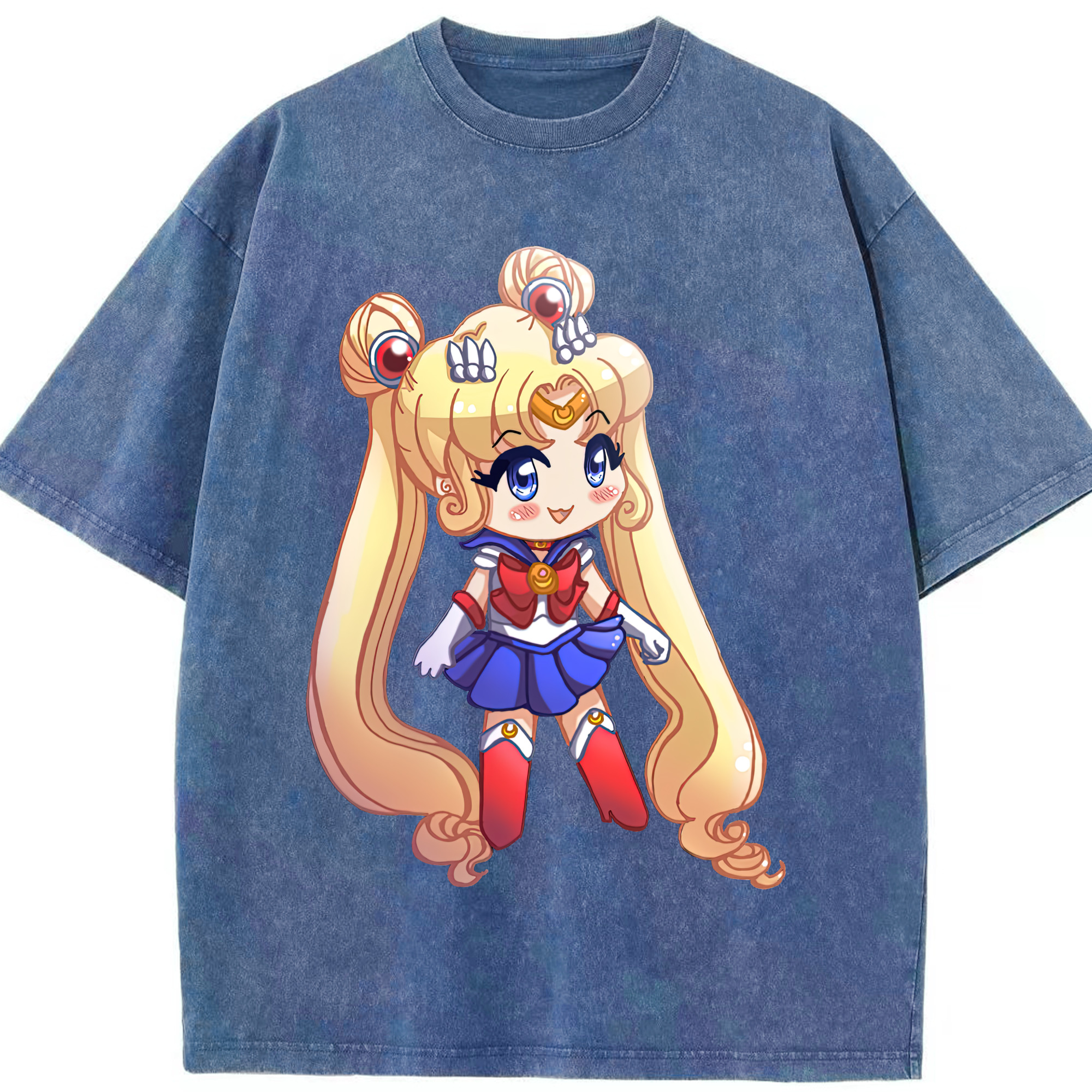 （画像用） 美少女戦士セーラームーン 月野 うさぎ つきの うさぎ Sailor Moon Tsukino Usagi 綿100% ヴィンテージ風 半袖Tシャツ（フロントプリント）