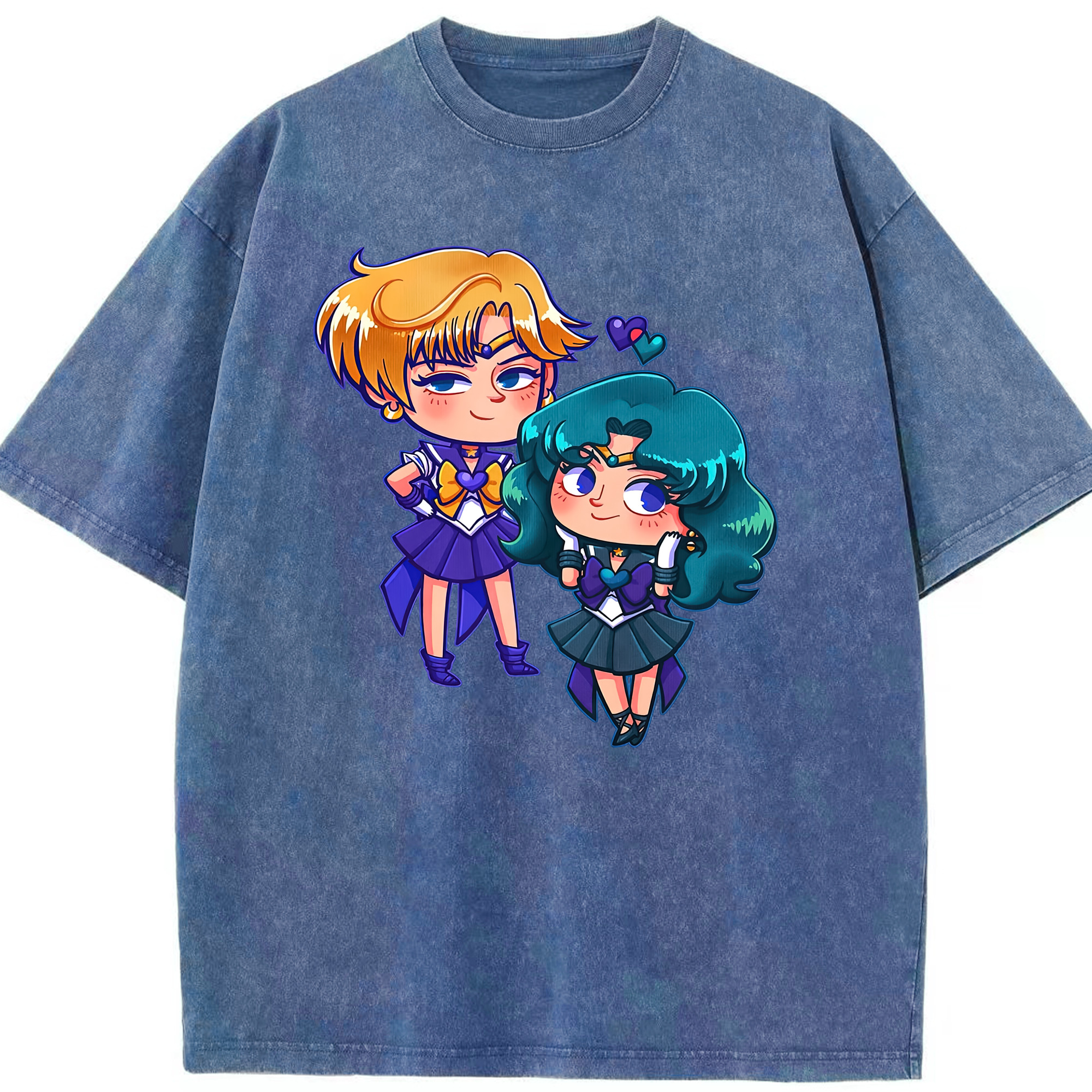 （画像用） 美少女戦士セーラームーン 天王はるか Sailor Moon Tenoh Haruka 綿100% ヴィンテージ風 半袖Tシャツ（フロントプリント）
