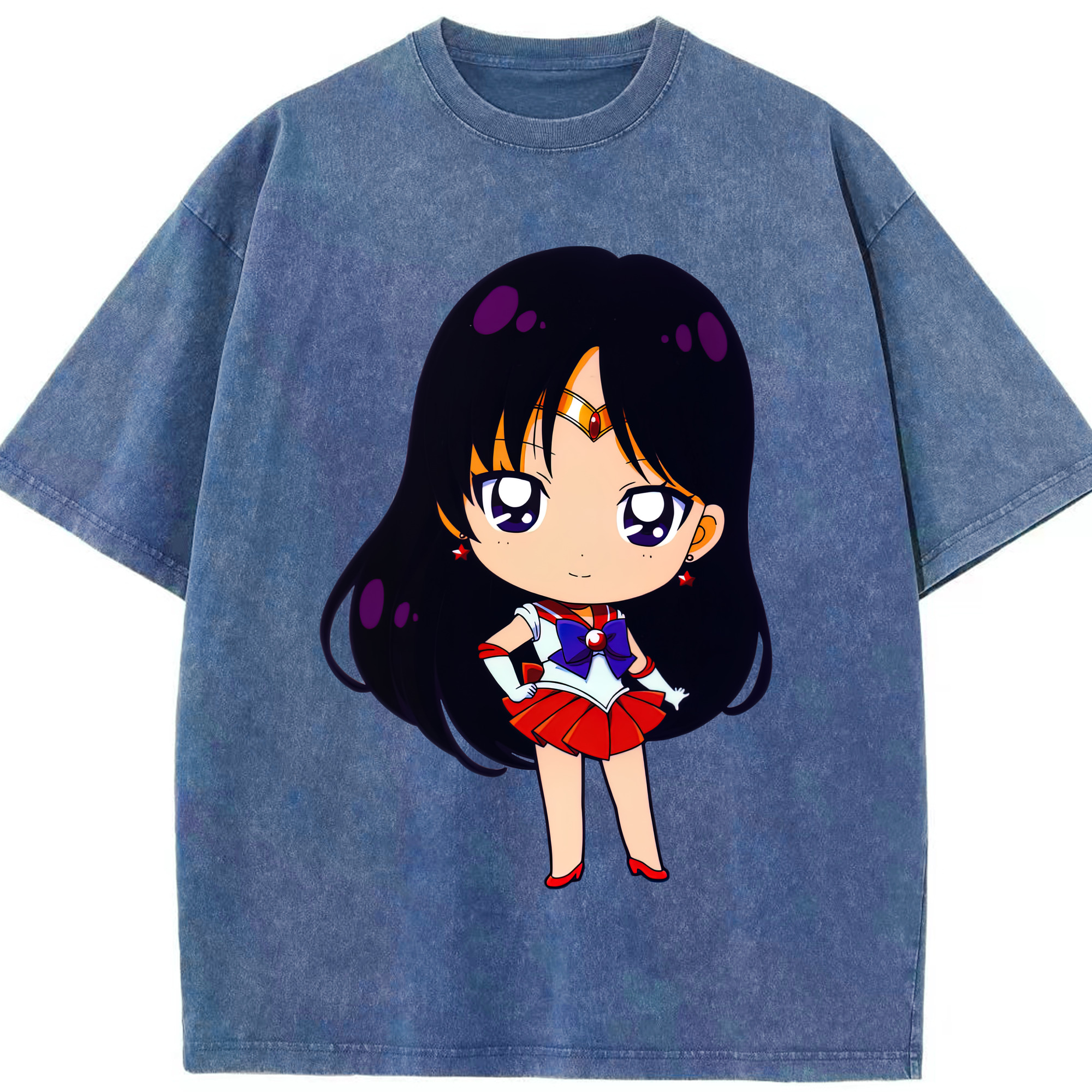 （画像用） 美少女戦士セーラームーン 火野レイ ひの レイ Sailor Moon Hino Rei （セーラーマーズ,Sailor Mars） 綿100% ヴィンテージ風 半袖Tシャツ（フロントプリント）