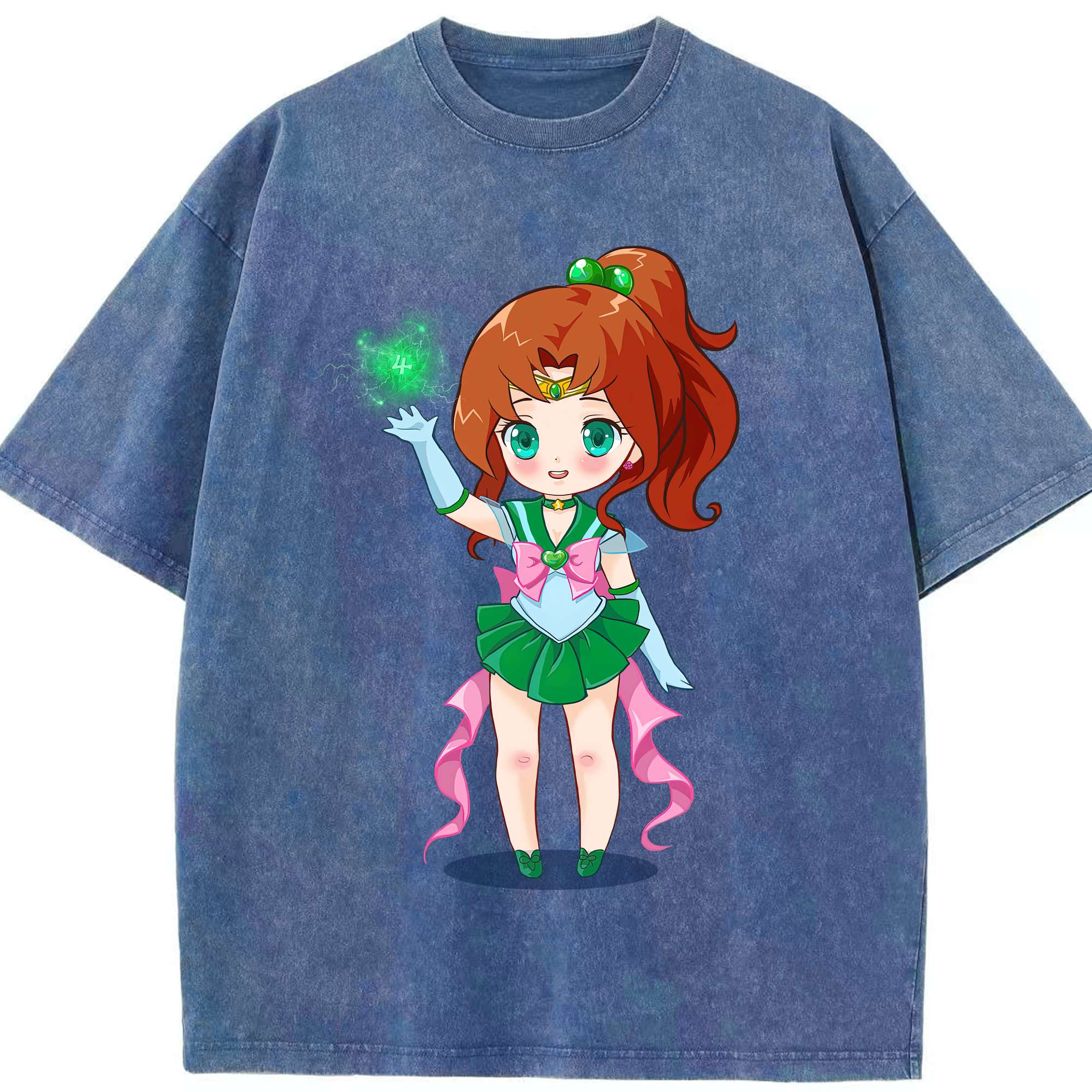 （画像用） 美少女戦士セーラームーン 木野 まこと きの まこと Sailor Moon Kino Makoto （セーラージュピター；Sailor Jupiter） 綿100% ヴィンテージ風 半袖Tシャツ（フロントプリント）
