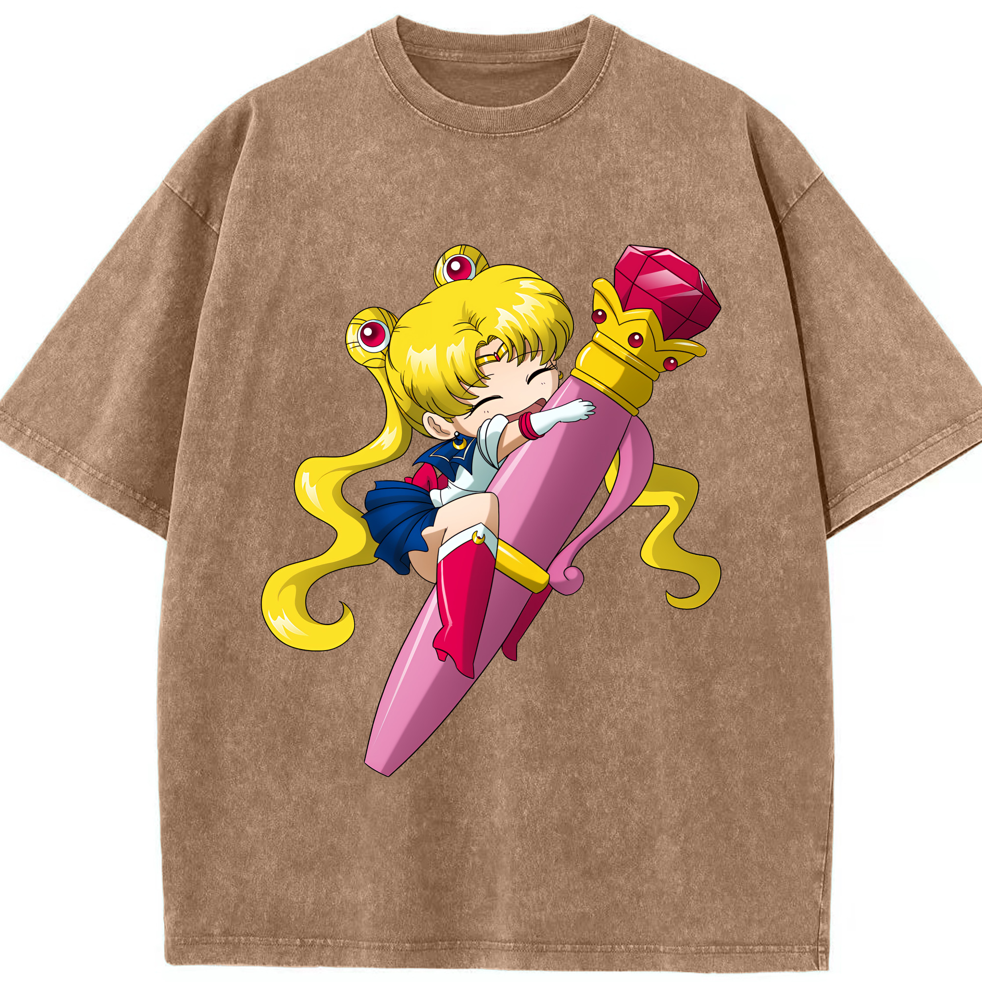 （画像用） 美少女戦士セーラームーン 月野 うさぎ つきの うさぎ Sailor Moon Tsukino Usagi 綿100% ヴィンテージ風 半袖Tシャツ（フロントプリント）