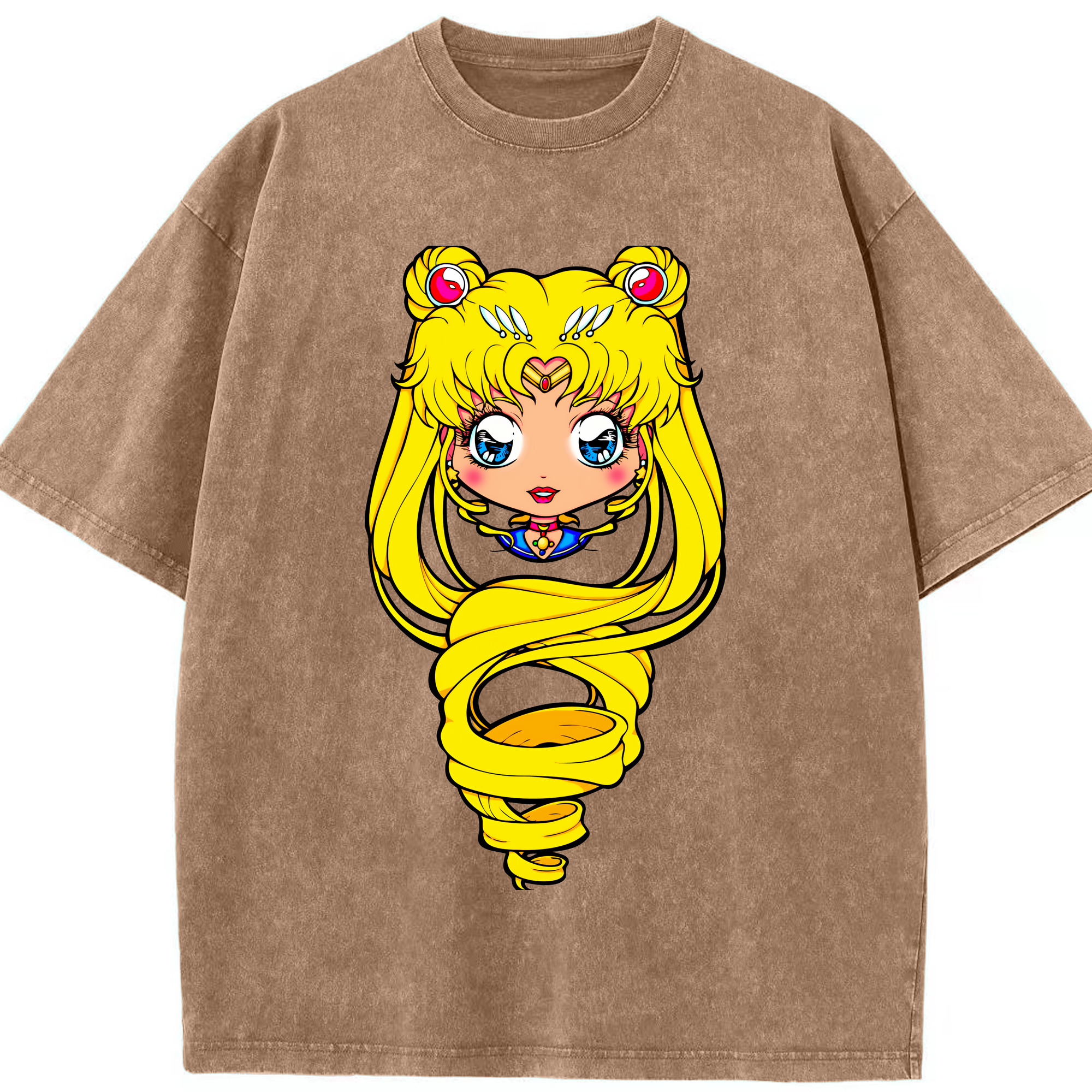 （画像用） 美少女戦士セーラームーン 月野 うさぎ つきの うさぎ Sailor Moon Tsukino Usagi 綿100% ヴィンテージ風 半袖Tシャツ（フロントプリント）