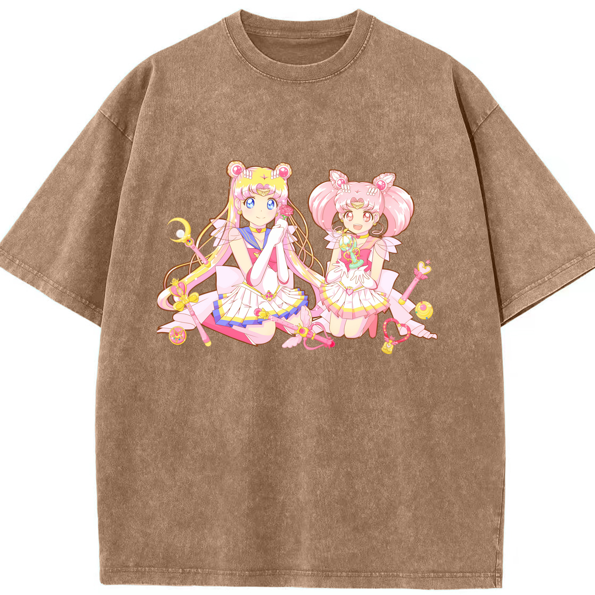 （画像用） 美少女戦士セーラームーン 月野 うさぎ つきの うさぎ Sailor Moon Tsukino Usagi 綿100% ヴィンテージ風 半袖Tシャツ（フロントプリント）