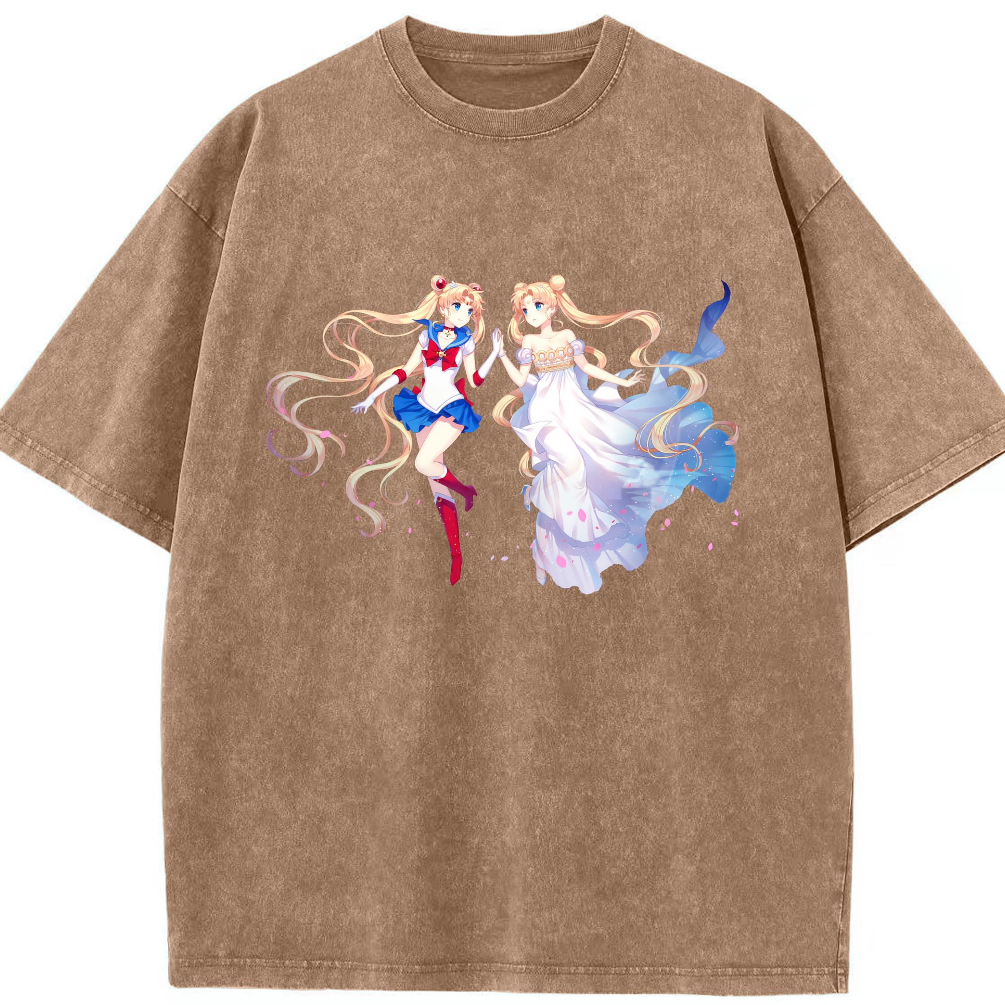 （画像用） 美少女戦士セーラームーン 月野 うさぎ つきの うさぎ Sailor Moon Tsukino Usagi 綿100% ヴィンテージ風 半袖Tシャツ（フロントプリント）