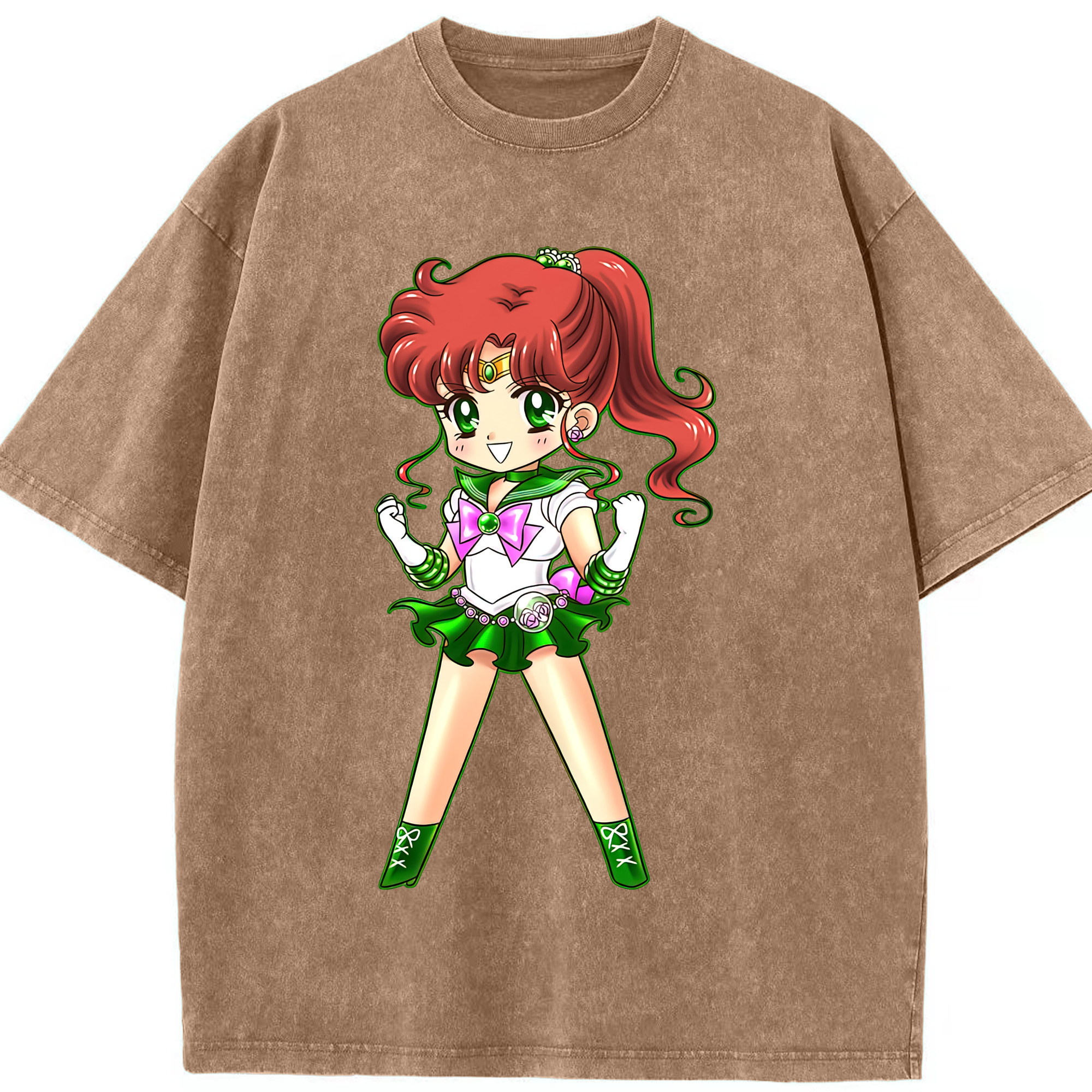 （画像用） 美少女戦士セーラームーン 木野 まこと きの まこと Sailor Moon Kino Makoto （セーラージュピター；Sailor Jupiter） 綿100% ヴィンテージ風 半袖Tシャツ（フロントプリント）