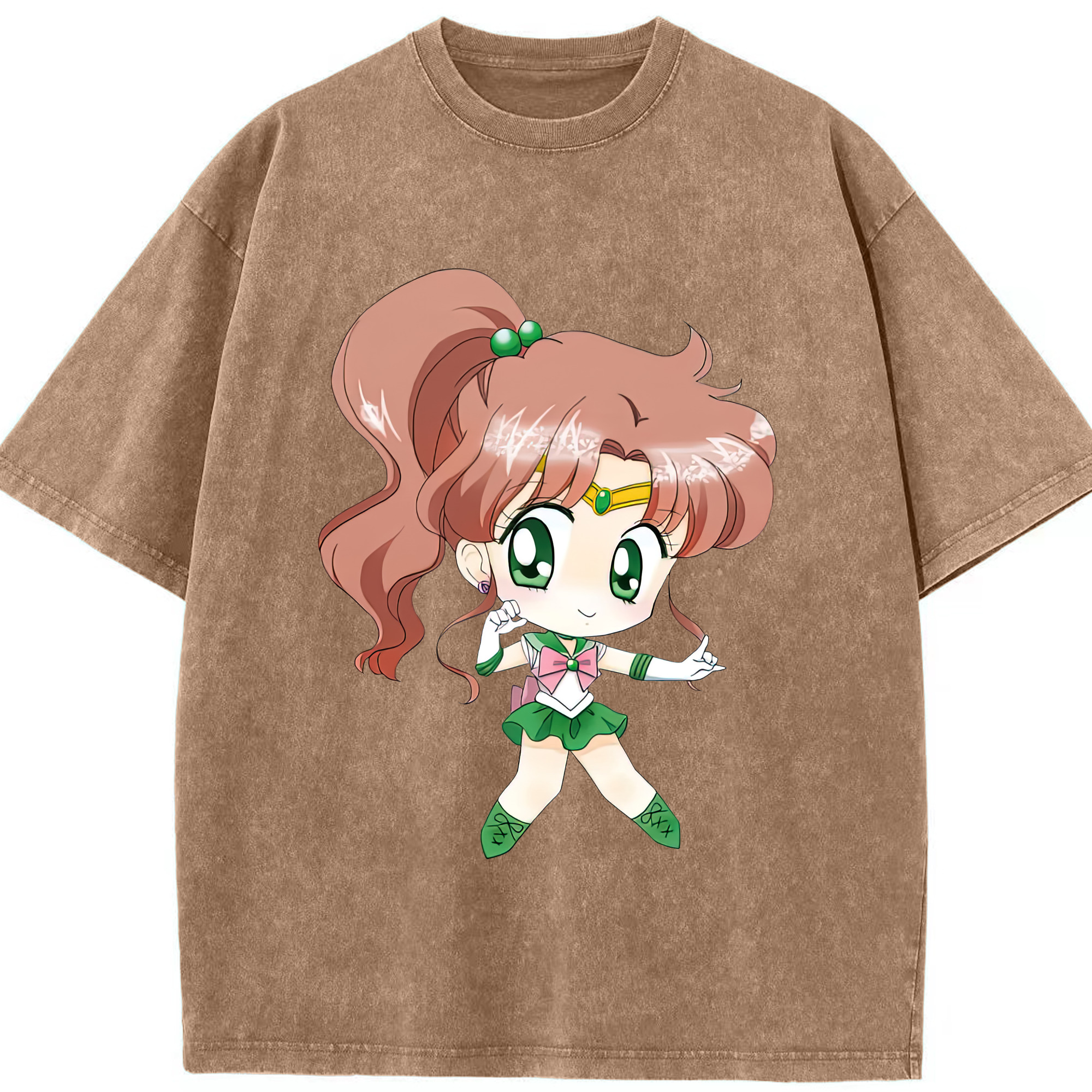 （画像用） 美少女戦士セーラームーン 木野 まこと きの まこと Sailor Moon Kino Makoto （セーラージュピター；Sailor Jupiter） 綿100% ヴィンテージ風 半袖Tシャツ（フロントプリント）