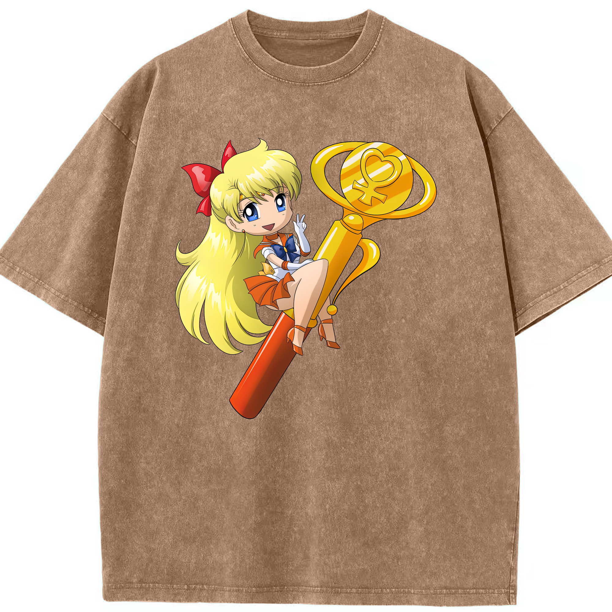 （画像用） 美少女戦士セーラームーン 愛野 美奈子 あいの みなこ Sailor Moon Aino Minako 綿100% ヴィンテージ風 半袖Tシャツ（フロントプリント）