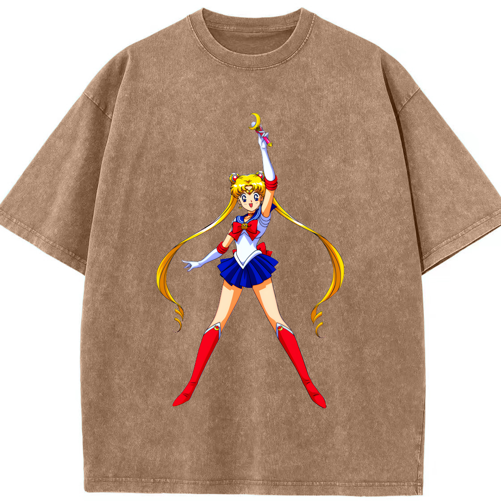 （画像用） 美少女戦士セーラームーン 月野 うさぎ つきの うさぎ Sailor Moon Tsukino Usagi 綿100% ヴィンテージ風 半袖Tシャツ（フロントプリント）