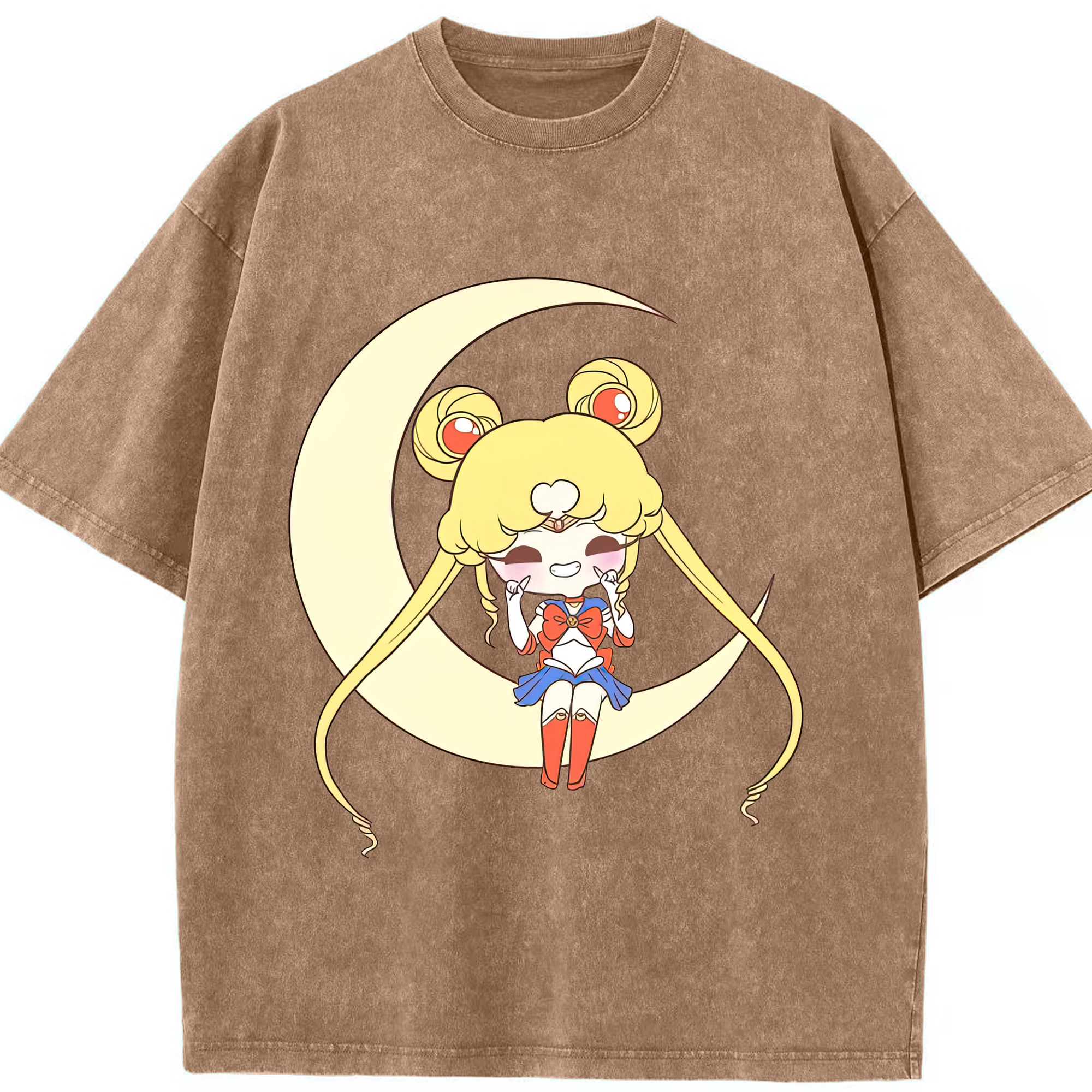 （画像用） 美少女戦士セーラームーン 月野 うさぎ つきの うさぎ Sailor Moon Tsukino Usagi 綿100% ヴィンテージ風 半袖Tシャツ（フロントプリント）