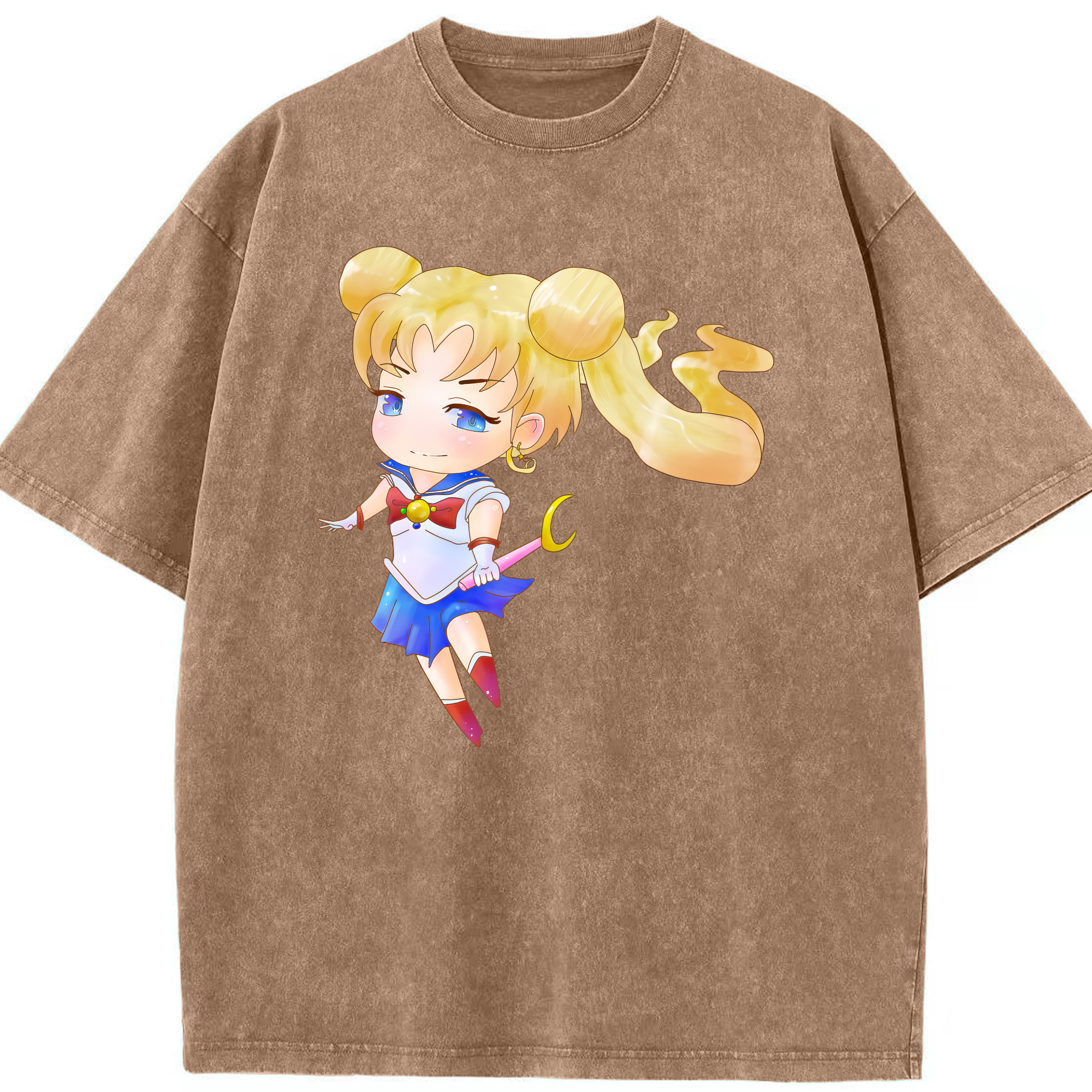 （画像用） 美少女戦士セーラームーン 愛野 美奈子 あいの みなこ Sailor Moon Aino Minako 綿100% ヴィンテージ風 半袖Tシャツ（フロントプリント）