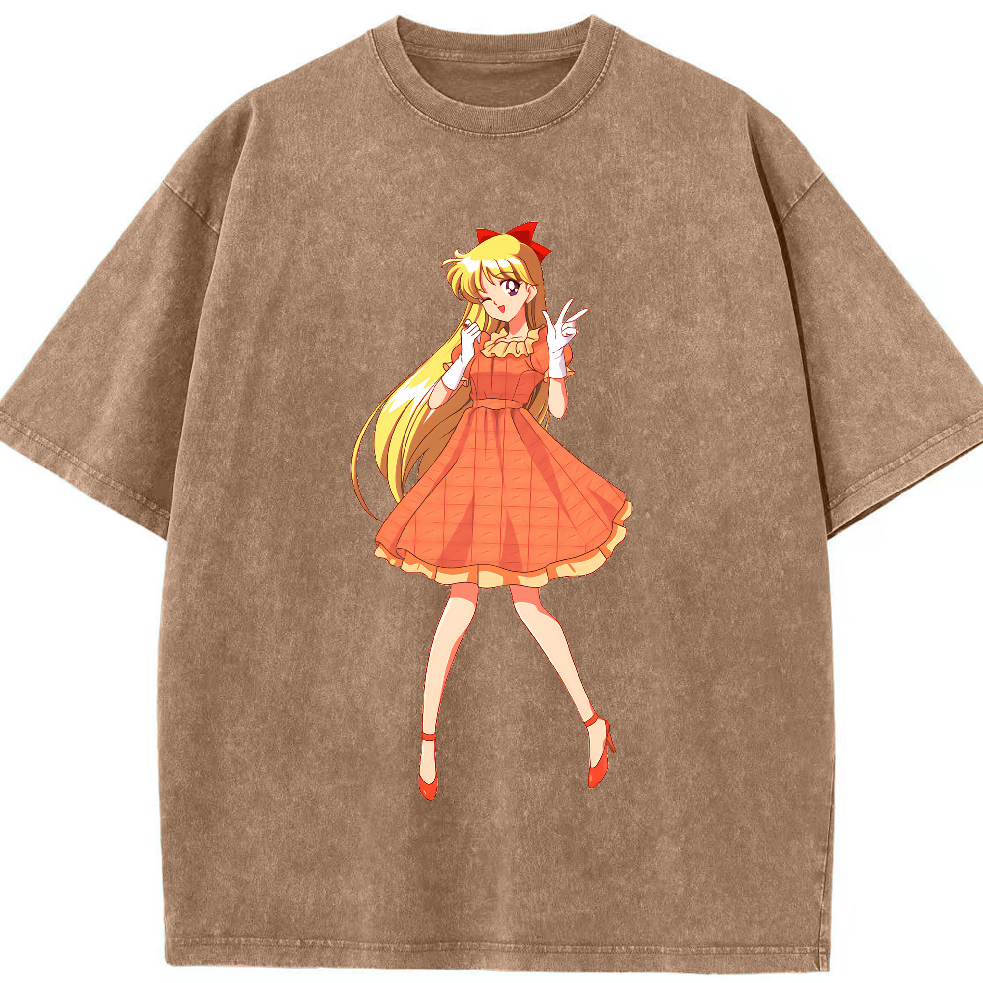 （画像用） 美少女戦士セーラームーン 愛野 美奈子 あいの みなこ Sailor Moon Aino Minako 綿100% ヴィンテージ風 半袖Tシャツ（フロントプリント）