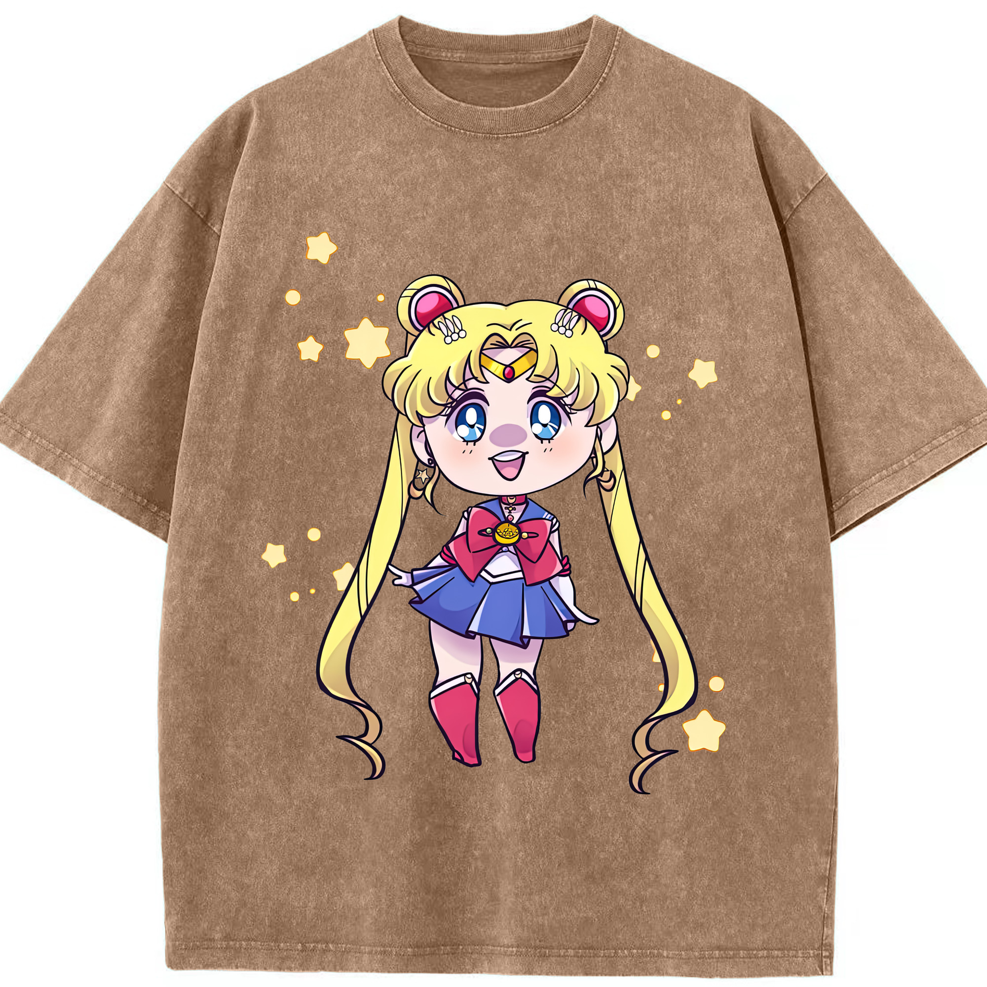 （画像用） 美少女戦士セーラームーン 月野 うさぎ つきの うさぎ Sailor Moon Tsukino Usagi 綿100% ヴィンテージ風 半袖Tシャツ（フロントプリント）