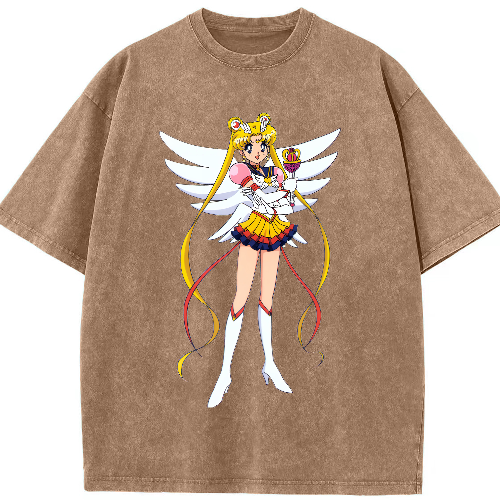 （画像用） 美少女戦士セーラームーン 月野 うさぎ つきの うさぎ Sailor Moon Tsukino Usagi 綿100% ヴィンテージ風 半袖Tシャツ（フロントプリント）