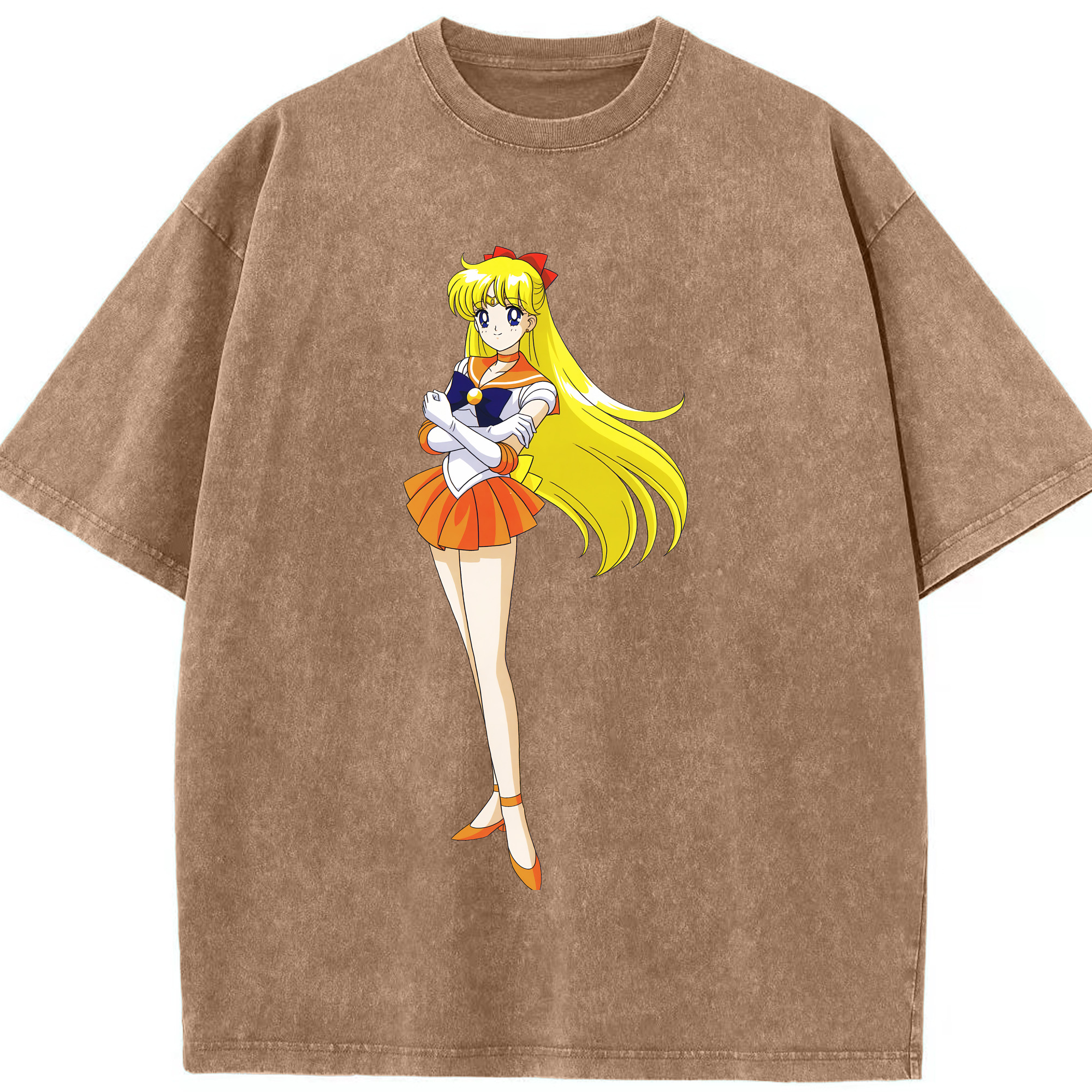 （画像用） 美少女戦士セーラームーン 愛野 美奈子 あいの みなこ Sailor Moon Aino Minako 綿100% ヴィンテージ風 半袖Tシャツ（フロントプリント）
