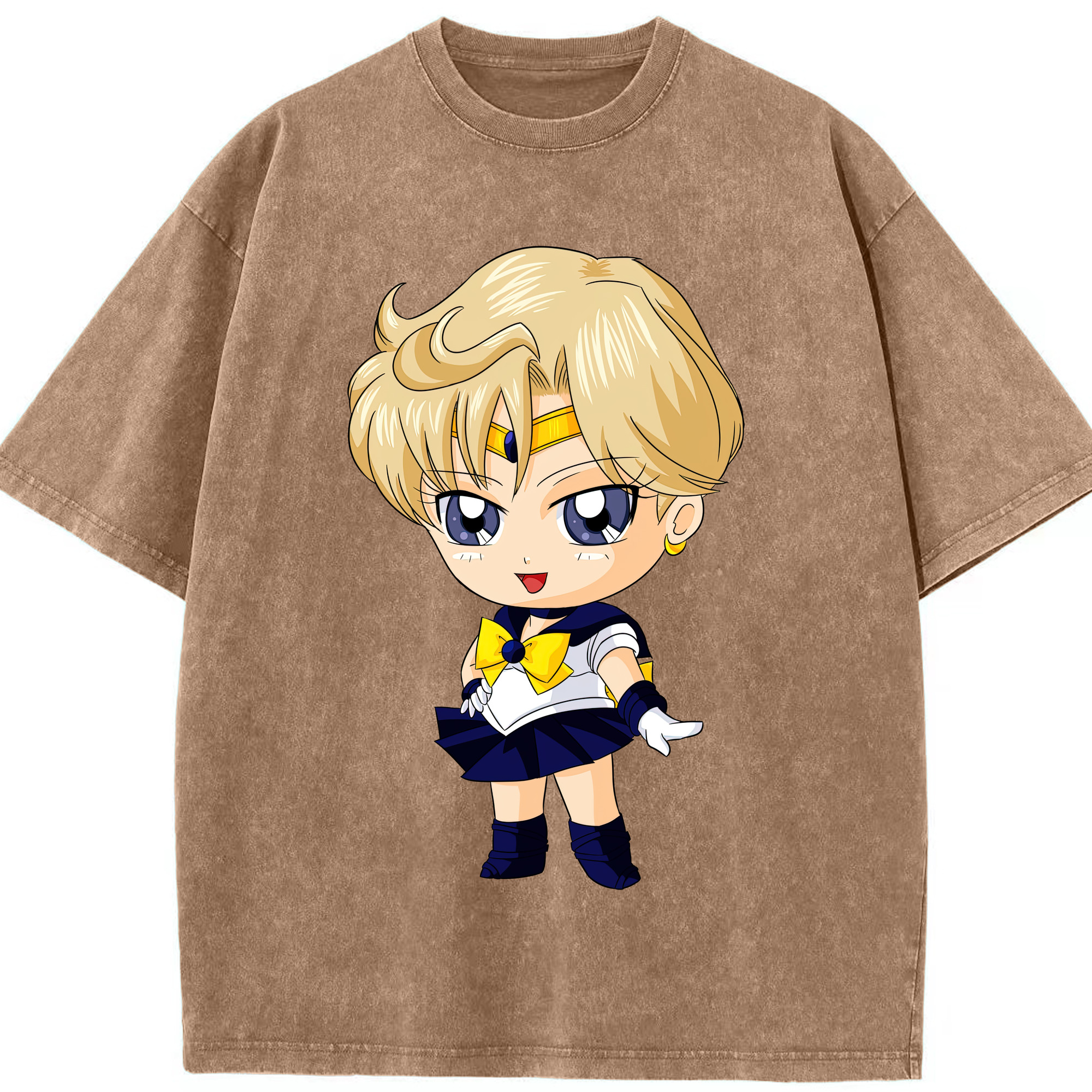 （画像用） 美少女戦士セーラームーン 天王はるか Sailor Moon Tenoh Haruka 綿100% ヴィンテージ風 半袖Tシャツ（フロントプリント）