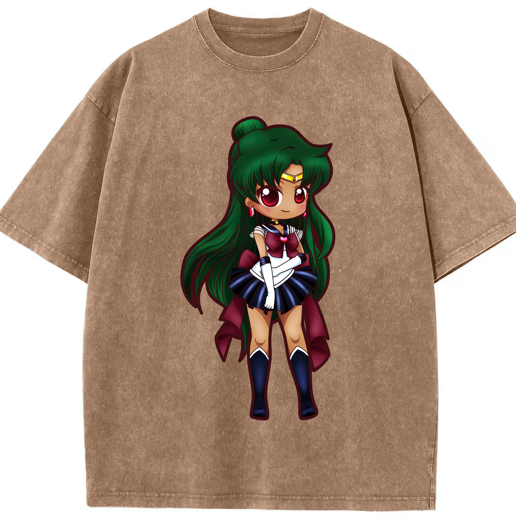（画像用） 美少女戦士セーラームーン 冥王せつな Sailor Moon Meiou Setsuna 綿100% ヴィンテージ風 半袖Tシャツ（フロントプリント）