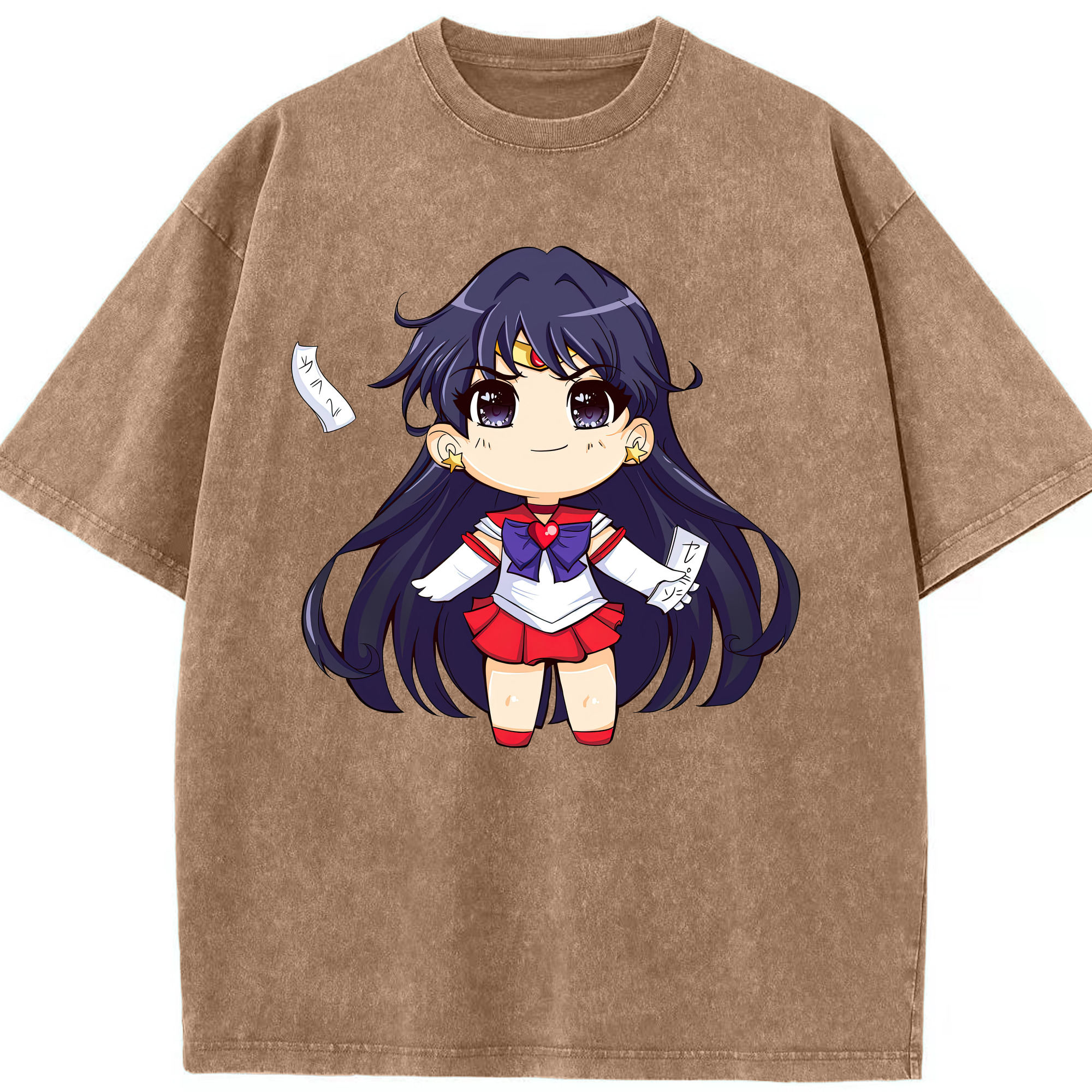 （画像用） 美少女戦士セーラームーン 火野レイ ひの レイ Sailor Moon Hino Rei （セーラーマーズ,Sailor Mars） 綿100% ヴィンテージ風 半袖Tシャツ（フロントプリント）