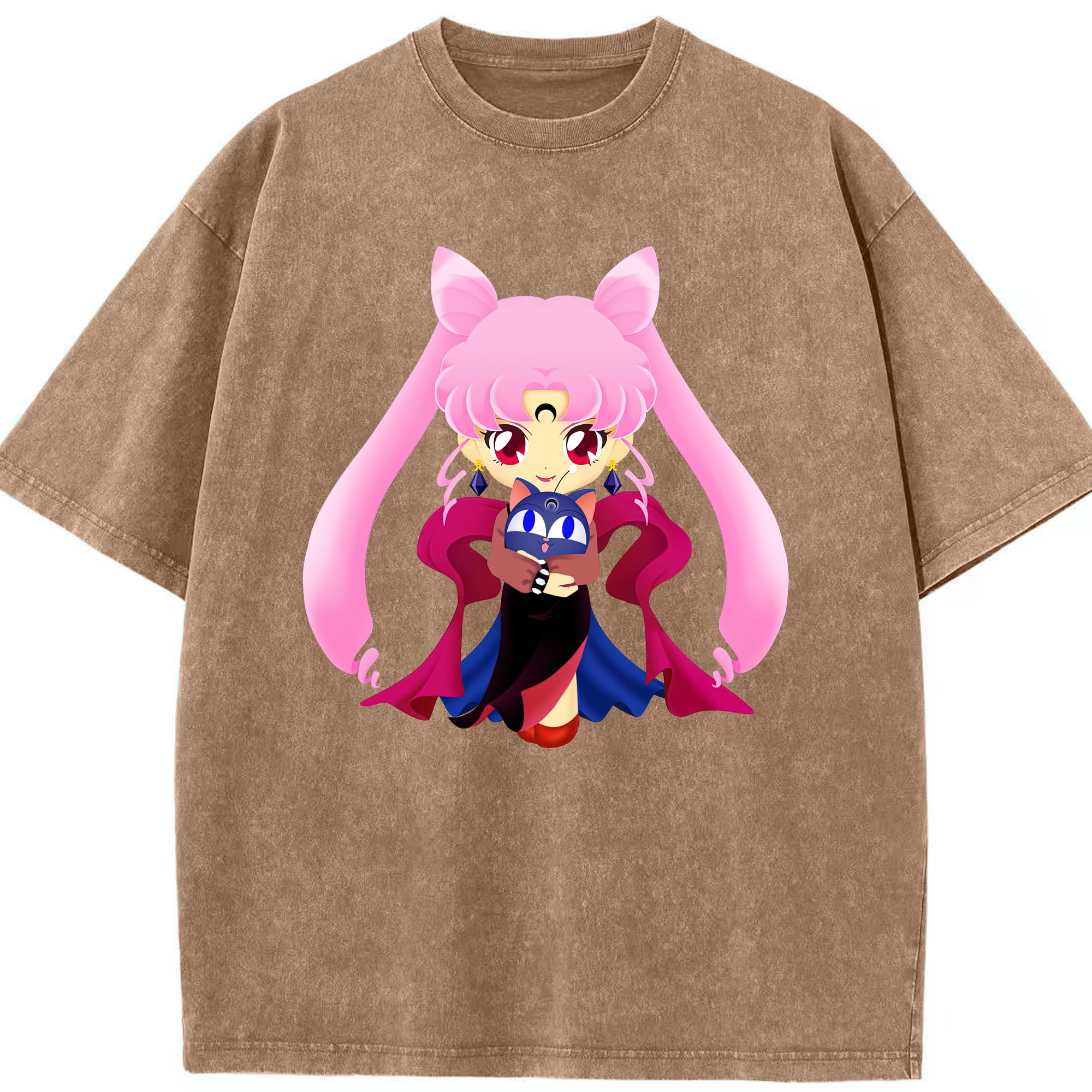 （画像用） 美少女戦士セーラームーン ちびうさ Sailor Moon Chibiusa Tsukino Usagi Small Lady Serenity 綿100% ヴィンテージ風 半袖Tシャツ（フロントプリント）