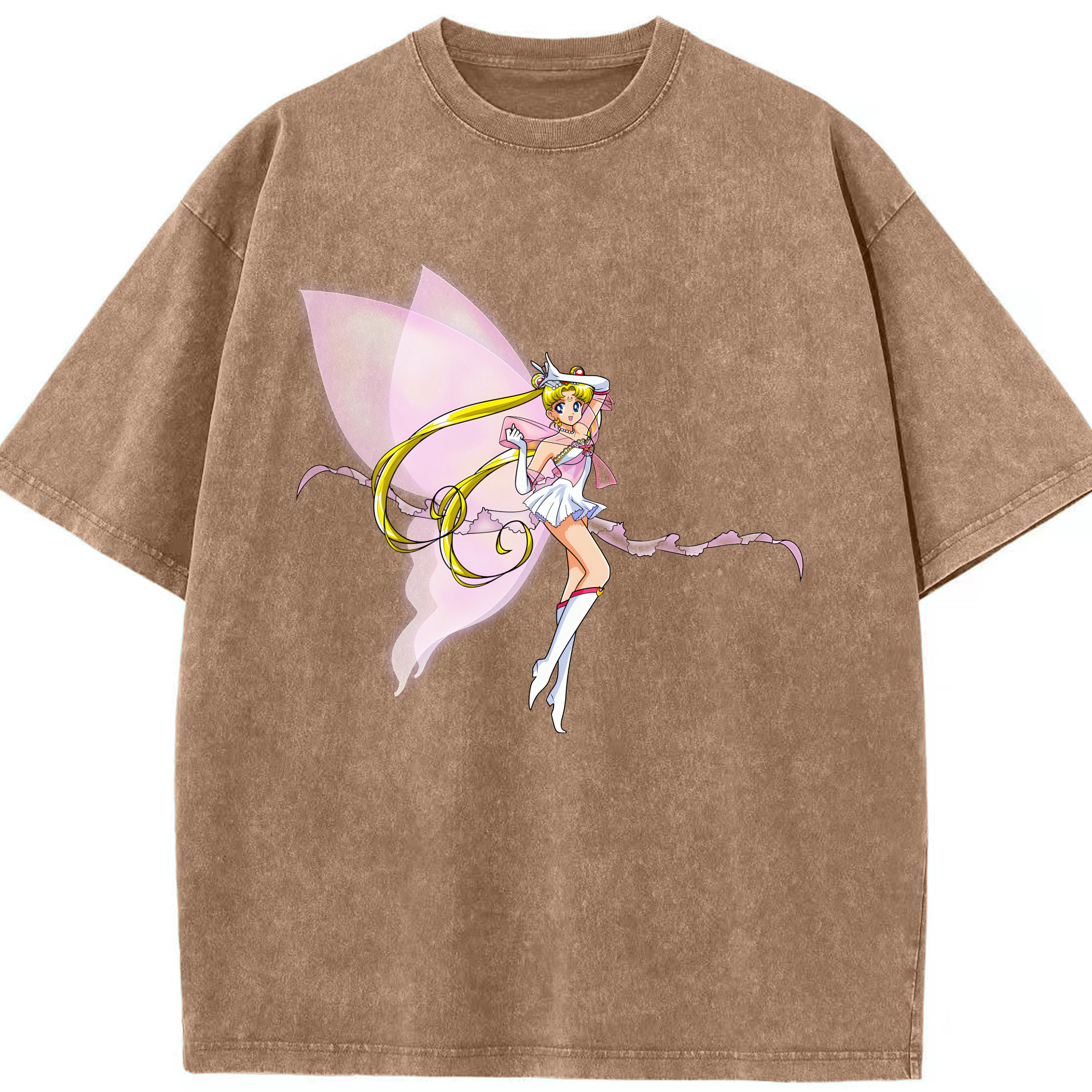 （画像用） 美少女戦士セーラームーン 月野 うさぎ つきの うさぎ Sailor Moon Tsukino Usagi 綿100% ヴィンテージ風 半袖Tシャツ（フロントプリント）