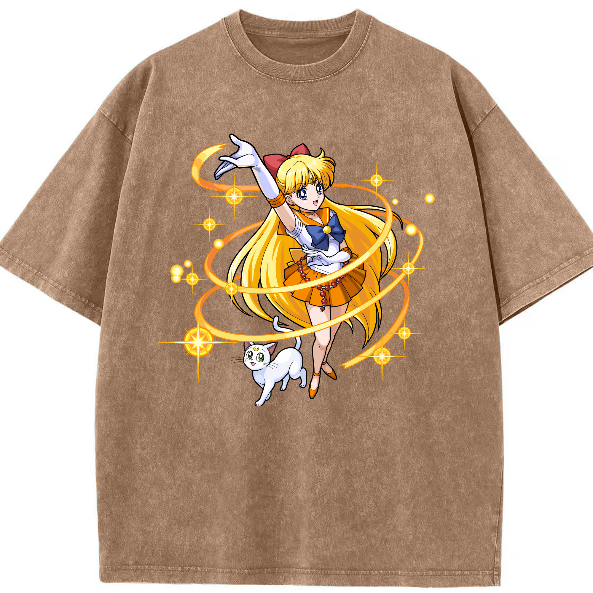 （画像用） 美少女戦士セーラームーン 愛野 美奈子 あいの みなこ Sailor Moon Aino Minako 綿100% ヴィンテージ風 半袖Tシャツ（フロントプリント）